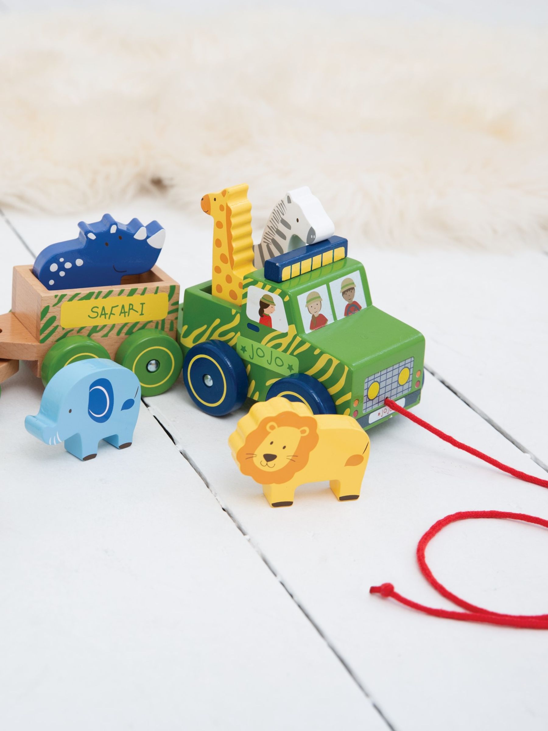 Wooden Safari Pull-Along Truck with Animals - Image 2 of 3