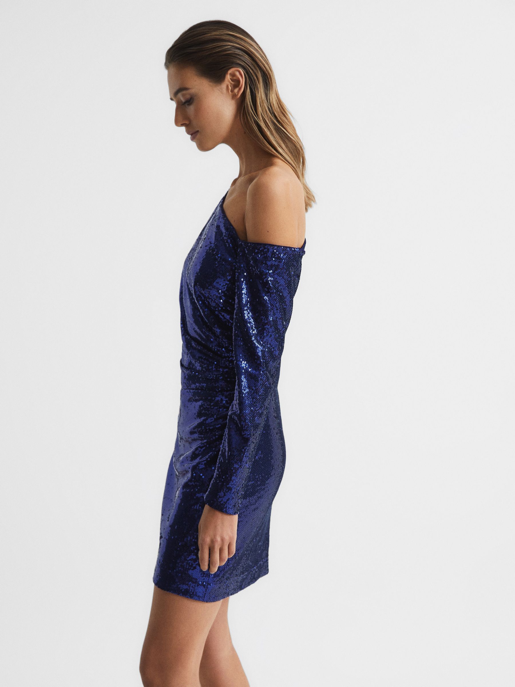 Sequined Mini Dress in Blue - Image 6 of 6