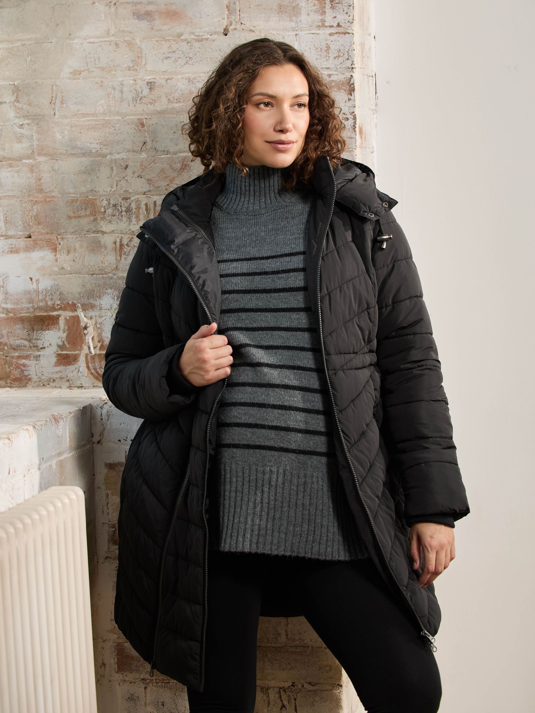 Black 2-in-1 Maternity Puffer Coat JoJo Maman Bébé