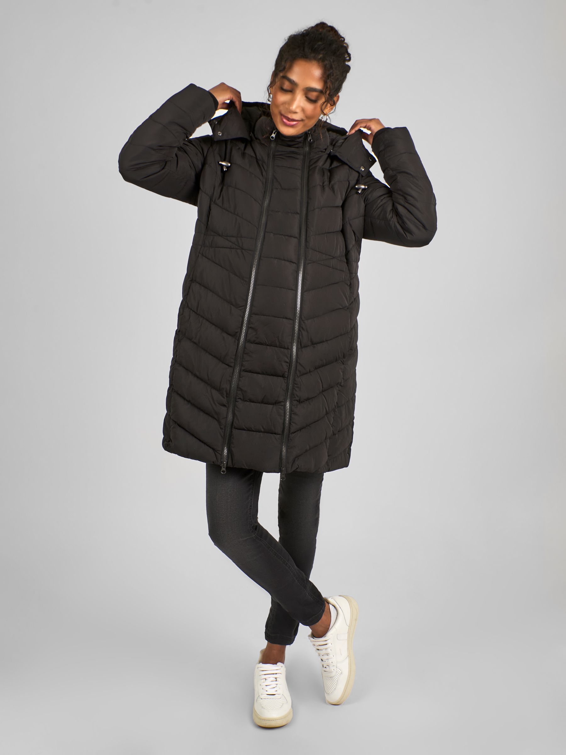Black 2-in-1 Maternity Puffer Coat - Image 1 of 5