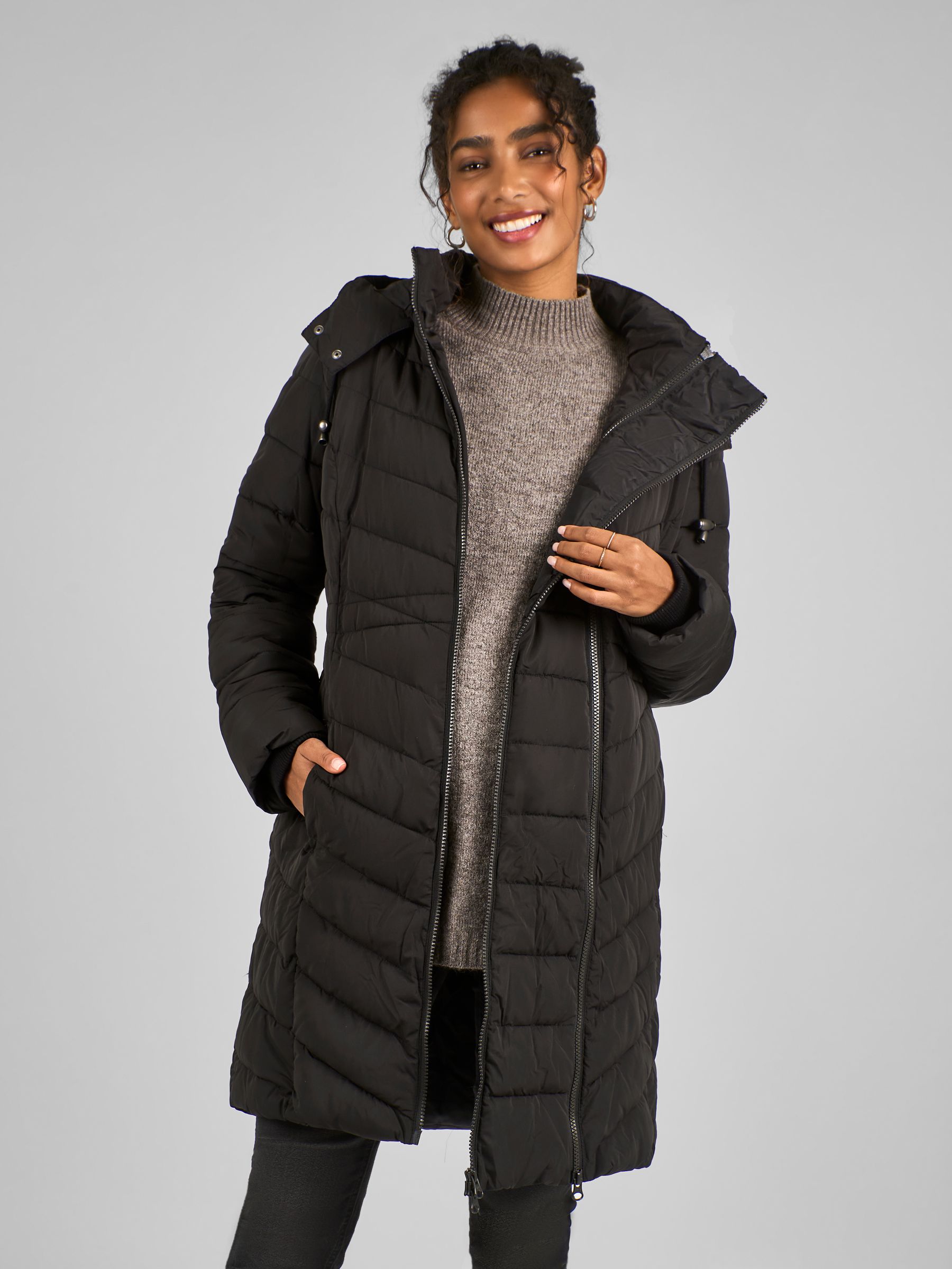 Black 2-in-1 Maternity Puffer Coat - Image 10 of 11