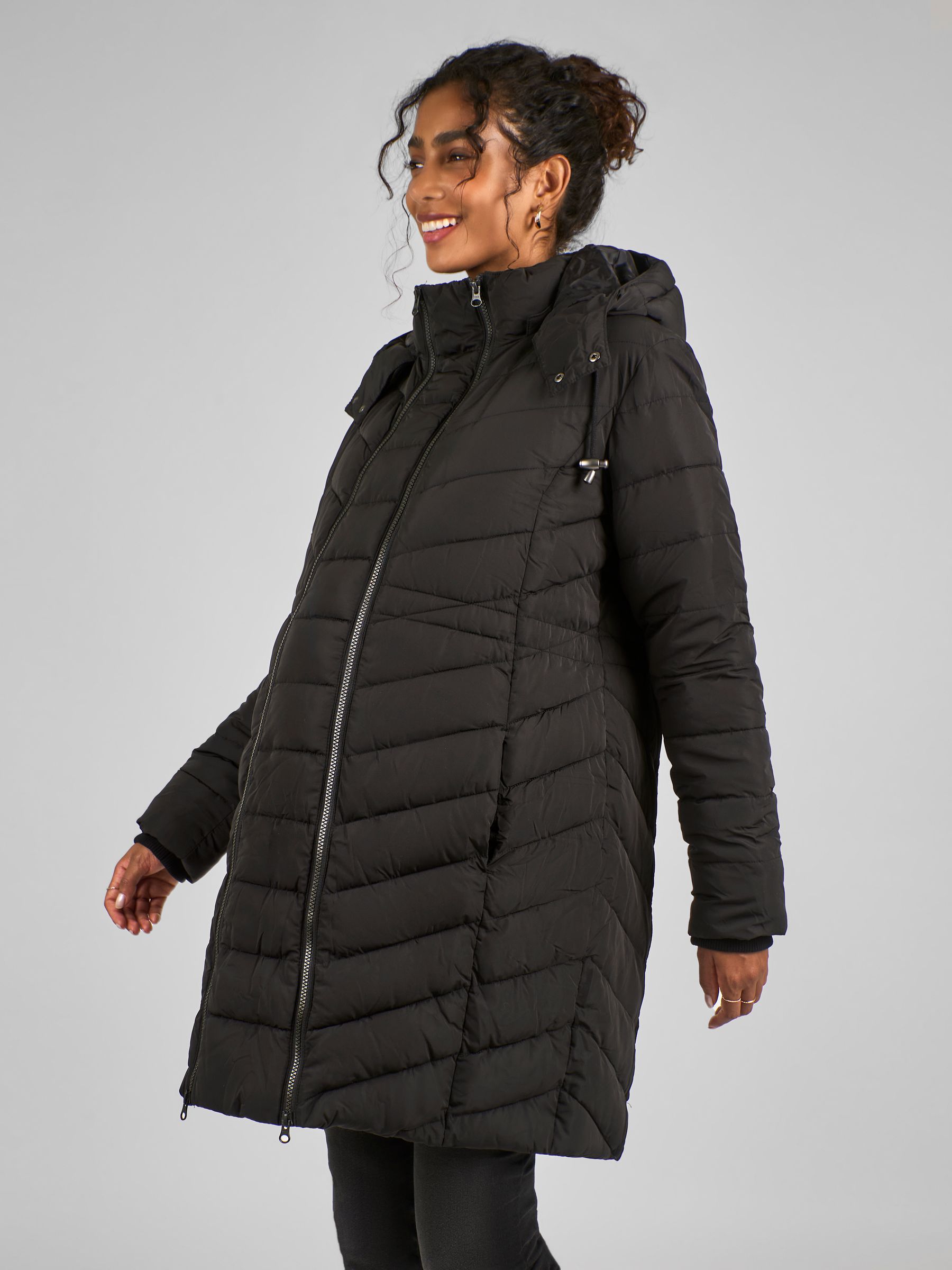 Black 2-in-1 Maternity Puffer Coat - Image 2 of 5