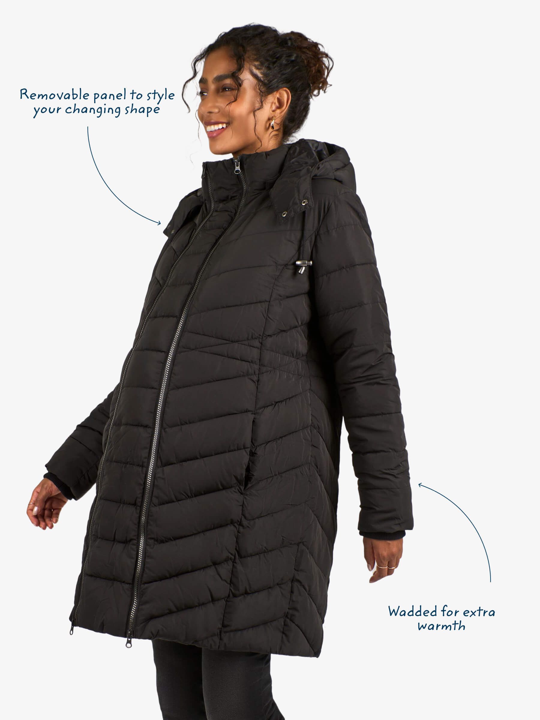 Black 2-in-1 Maternity Puffer Coat - Image 8 of 11