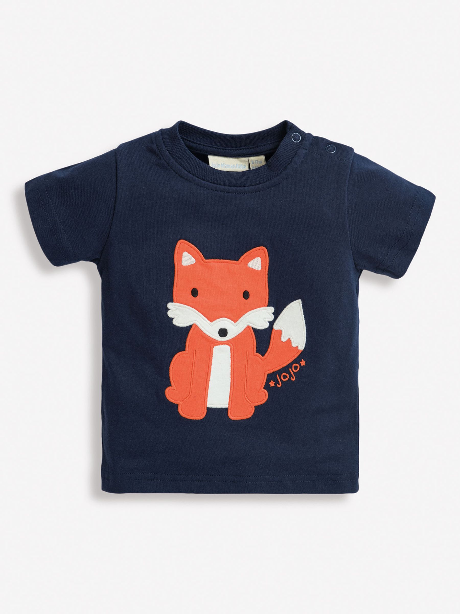 Fox Appliqué Baby T-Shirt in Navy - Image 2 of 2