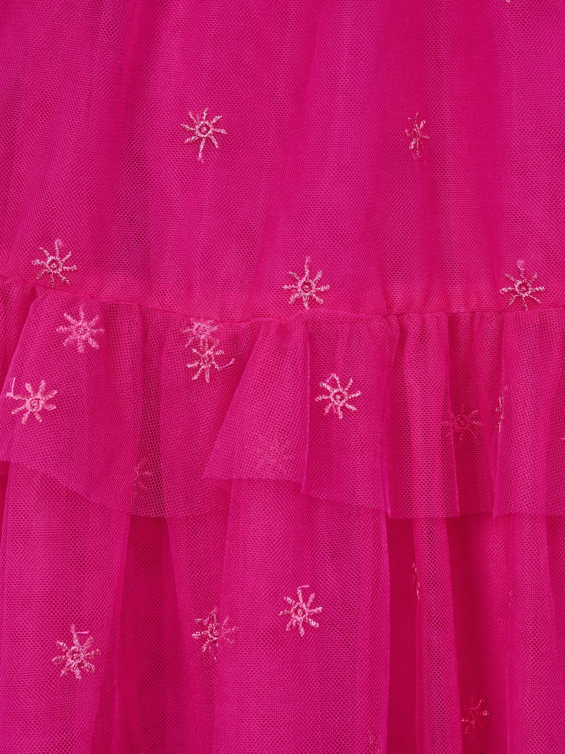 Junior Tulle Embroidered Dress in Bright Pink - Image 7 of 7