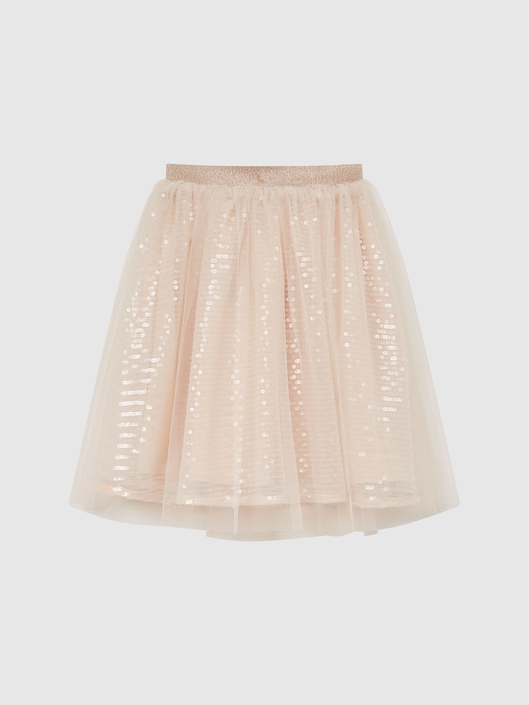 4-9 yrs Sequin Midi Skirt in Pale Pink - Image 2 of 6