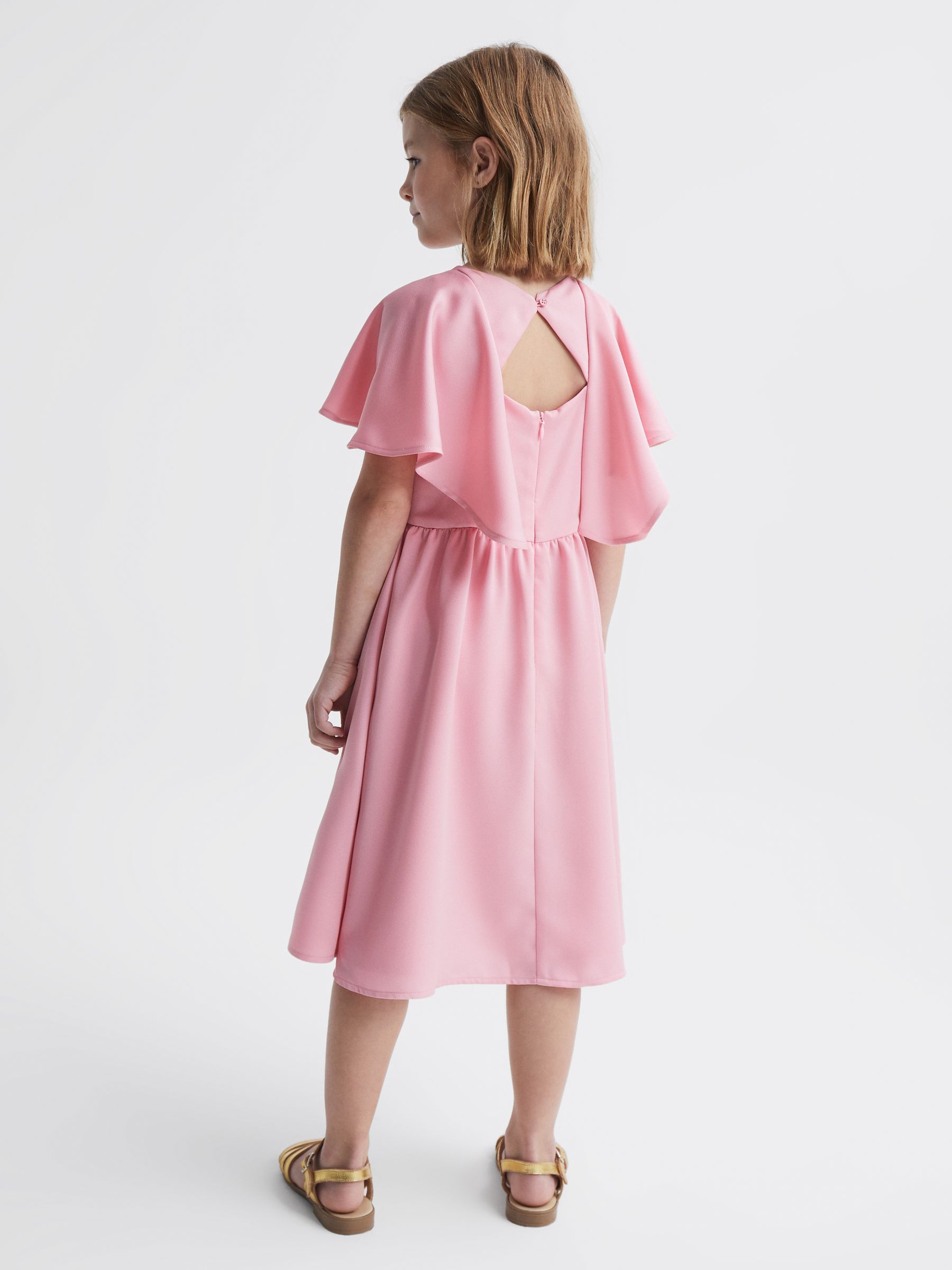 Satin Midi Dress in Pink - Image 6 of 6