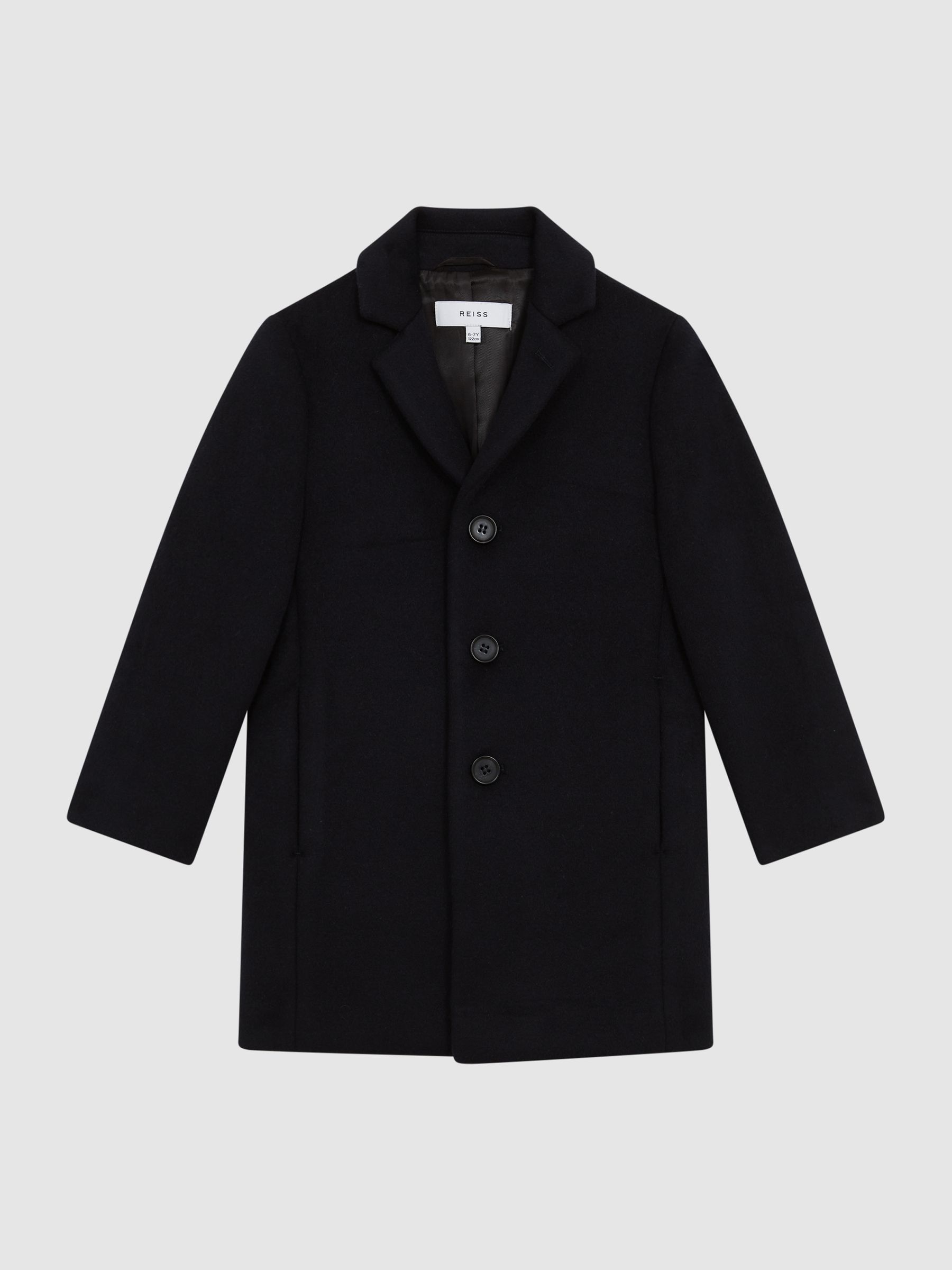 Senior Single Breasted Overcoat in Navy - Image 2 of 6