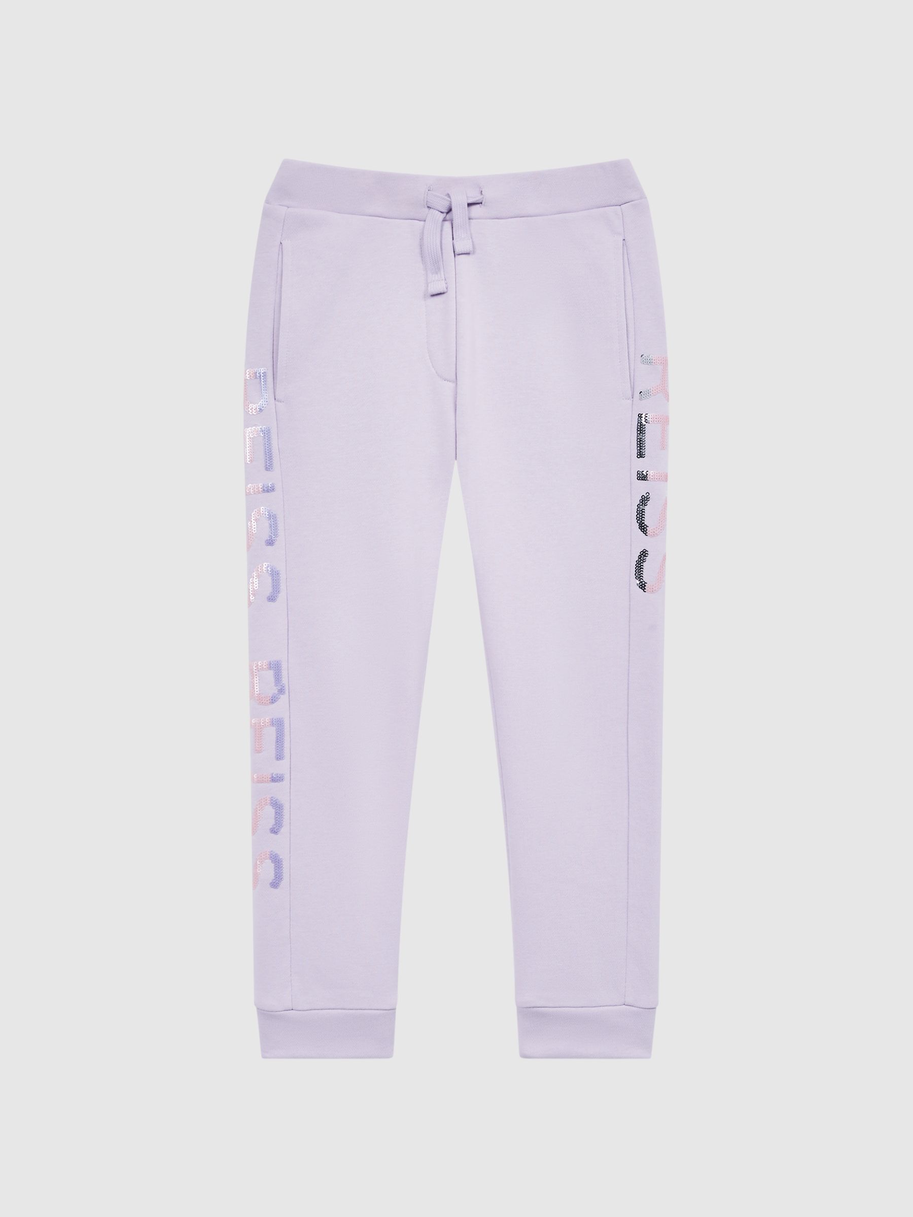 Junior Sequin Joggers in Lilac - Image 2 of 7 Junior Sequin Joggers in Lilac - Image 2 of 7