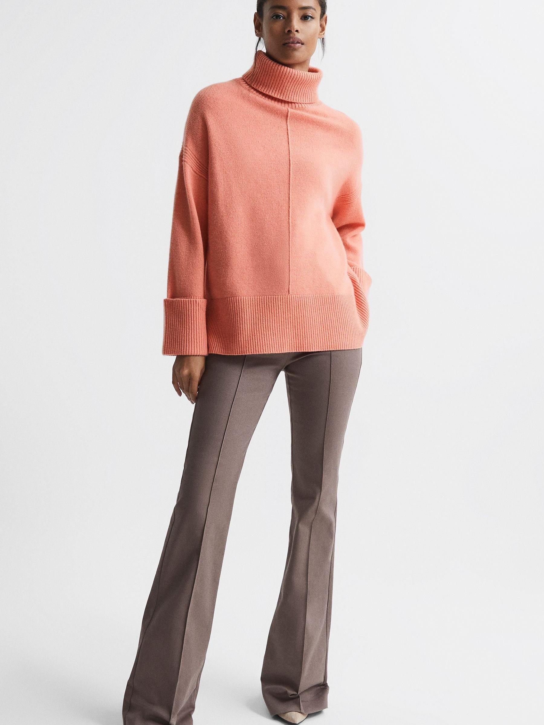 Wool-Cashmere Roll-Neck Jumper in Pink - Image 3 of 6