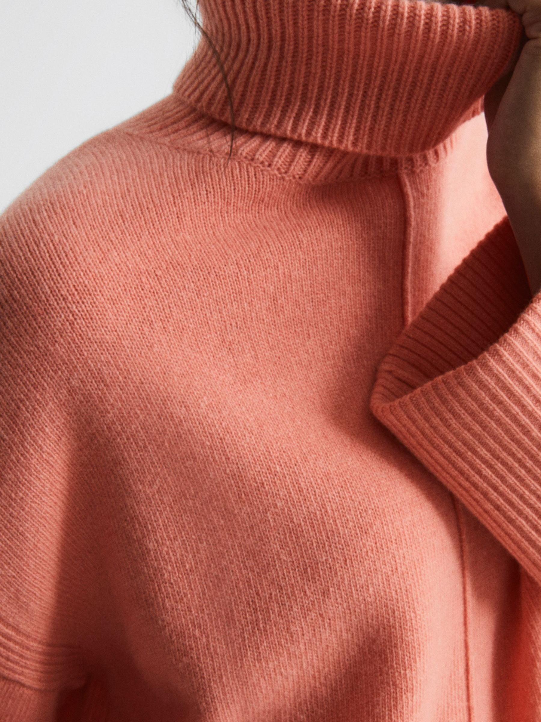 Wool-Cashmere Roll-Neck Jumper in Pink - Image 4 of 6