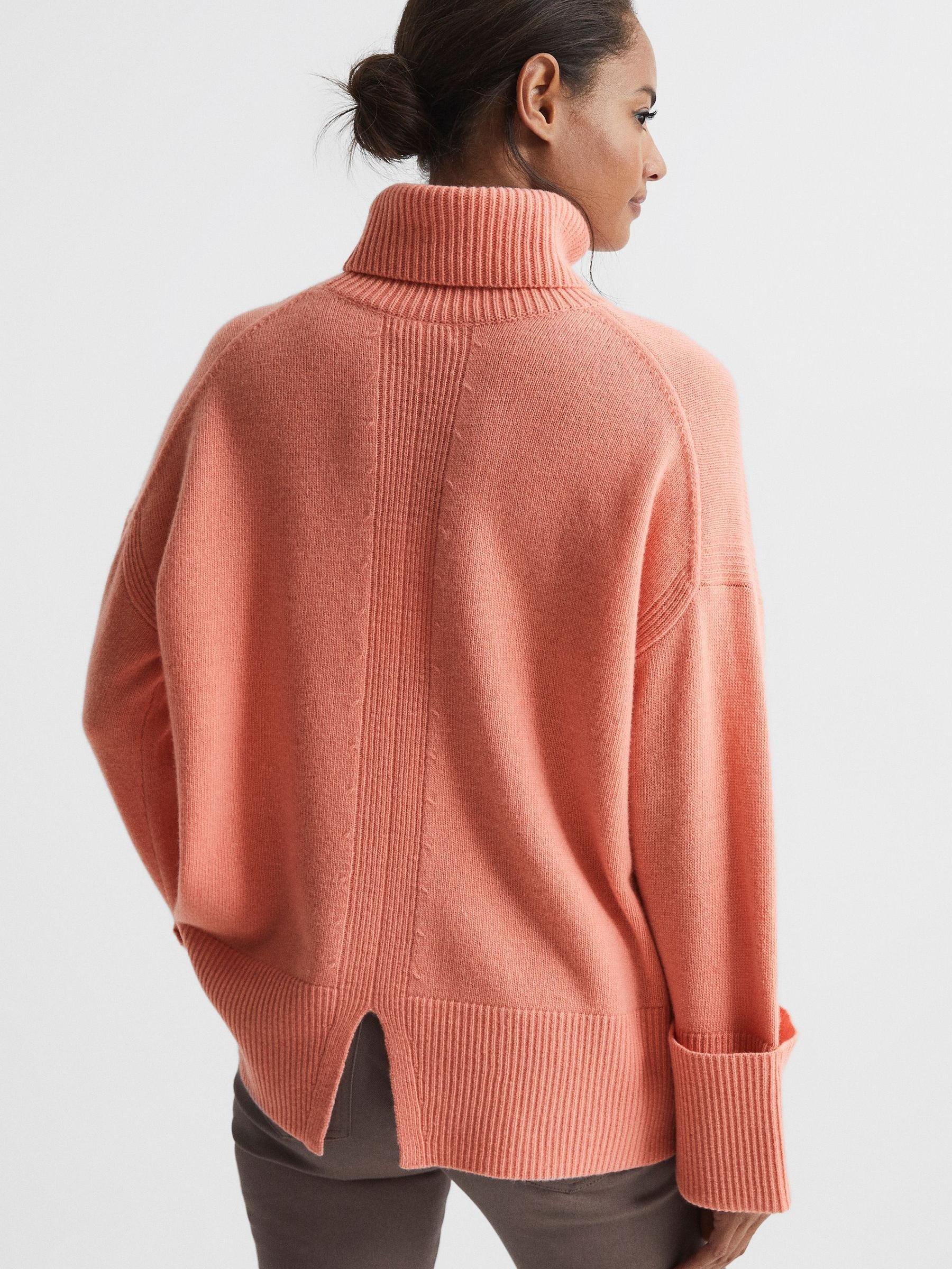 Wool-Cashmere Roll-Neck Jumper in Pink - Image 5 of 6