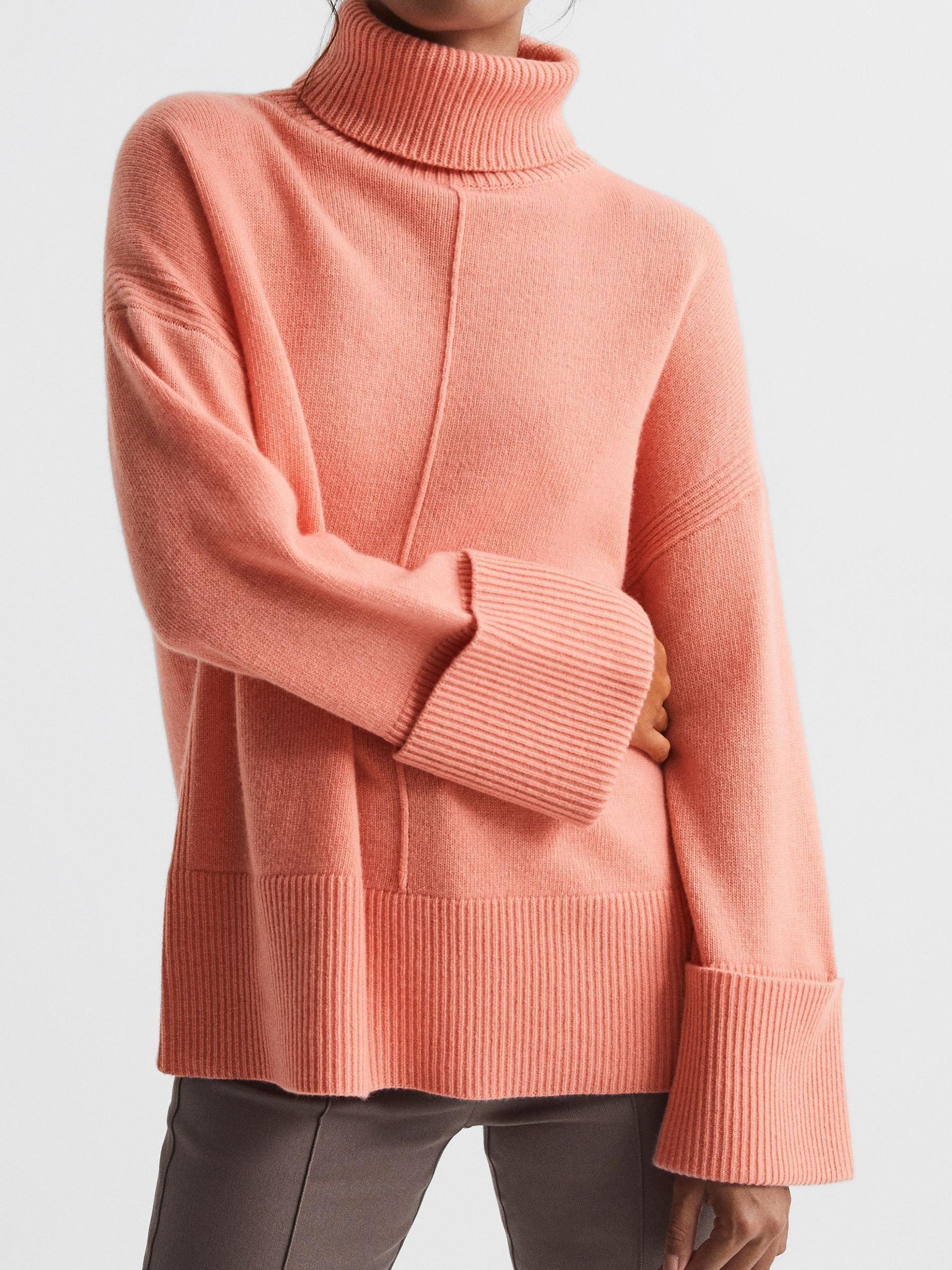 Wool-Cashmere Roll-Neck Jumper in Pink - Image 6 of 6