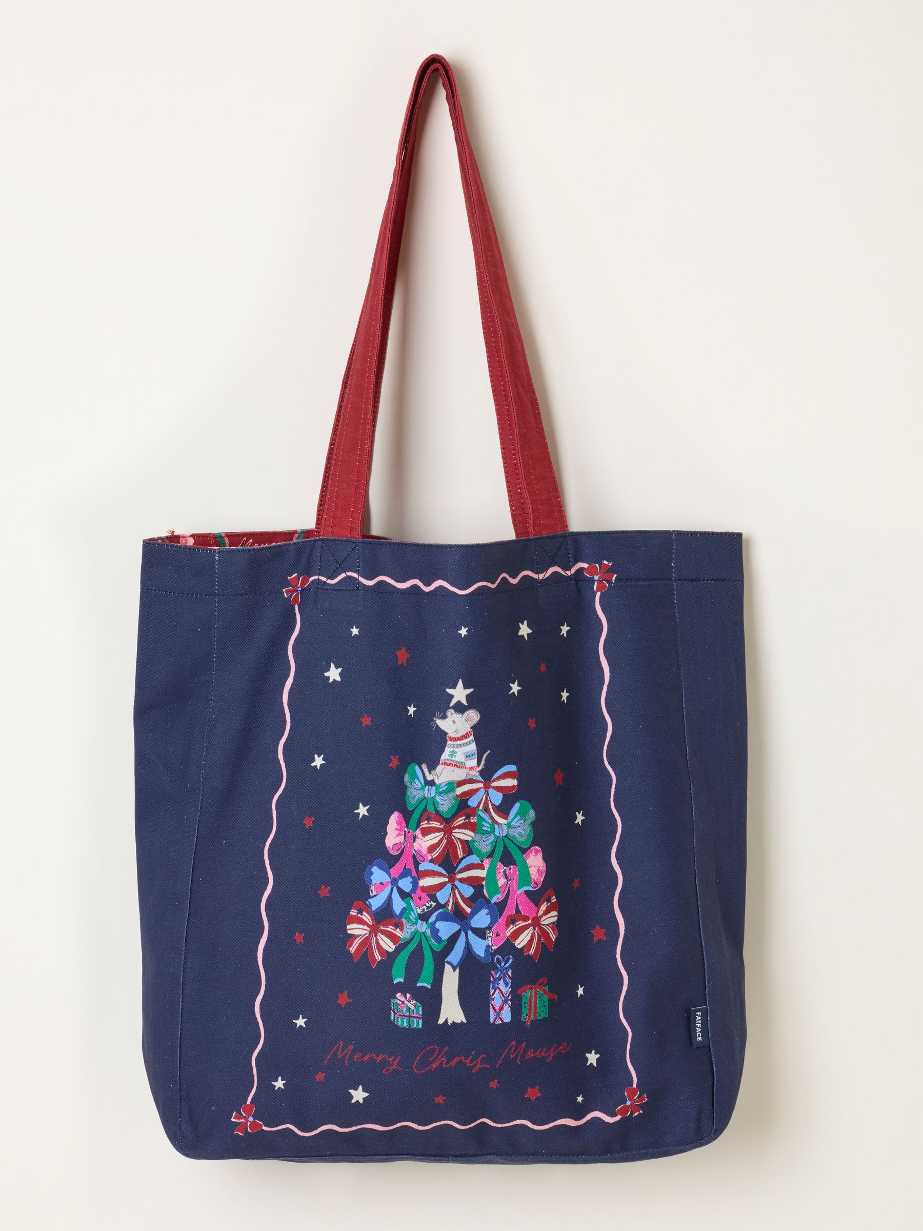 Shelter Navy Reversible Christmas Mouse Tote Bag - Image 1 of 3