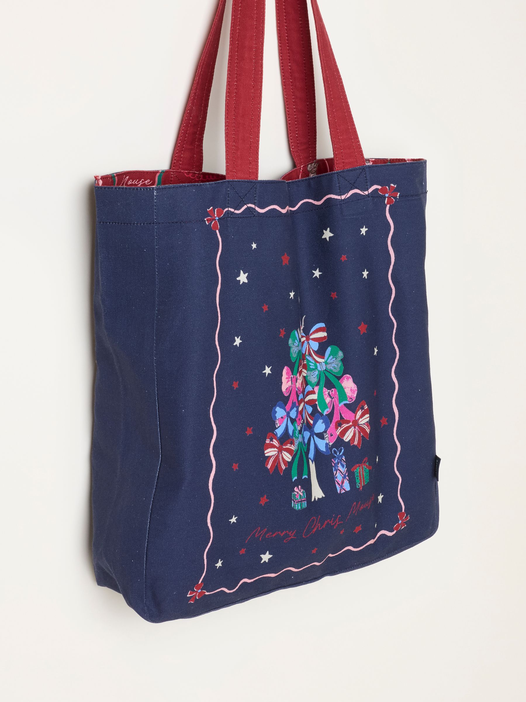 Shelter Navy Reversible Christmas Mouse Tote Bag - Image 3 of 3 Shelter Navy Reversible Christmas Mouse Tote Bag - Image 3 of 3