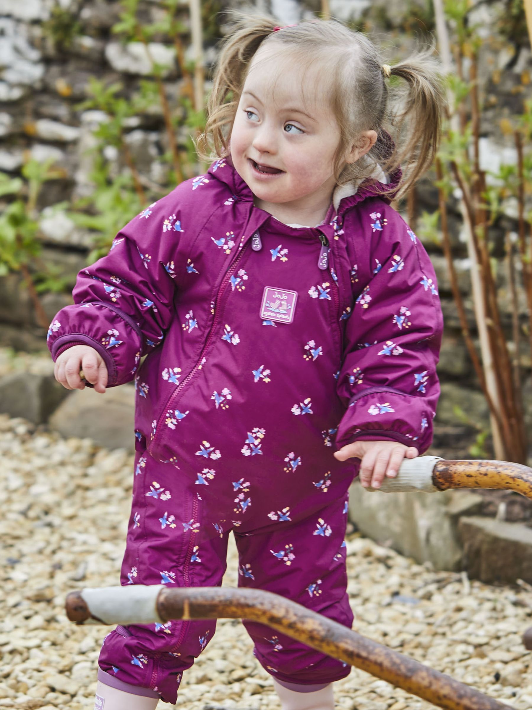 Purple Bird Waterproof Fleece Lined Puddle Suit - Image 1 of 6