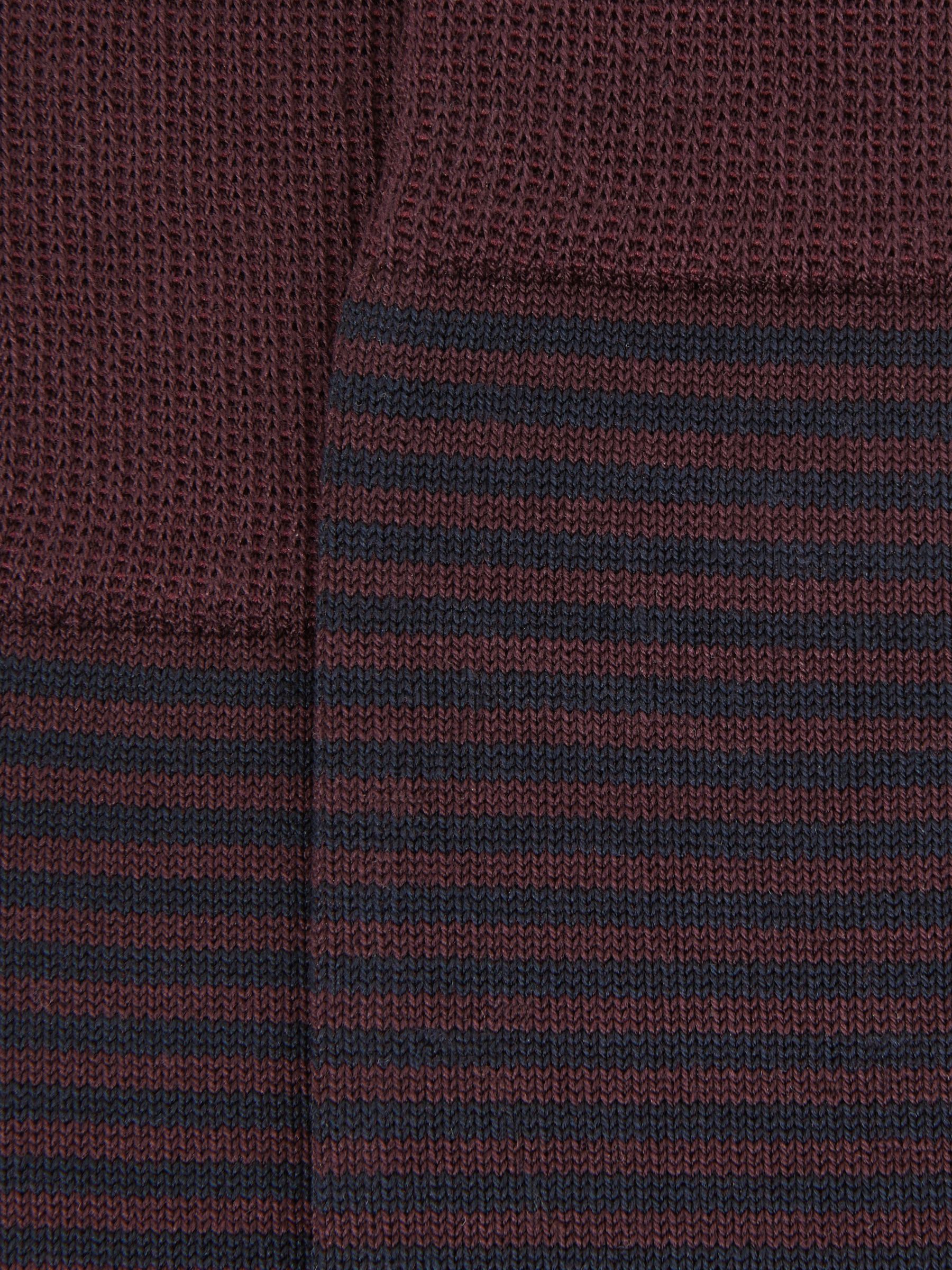 Cotton-Blend Striped Socks in Bordeaux - image 2