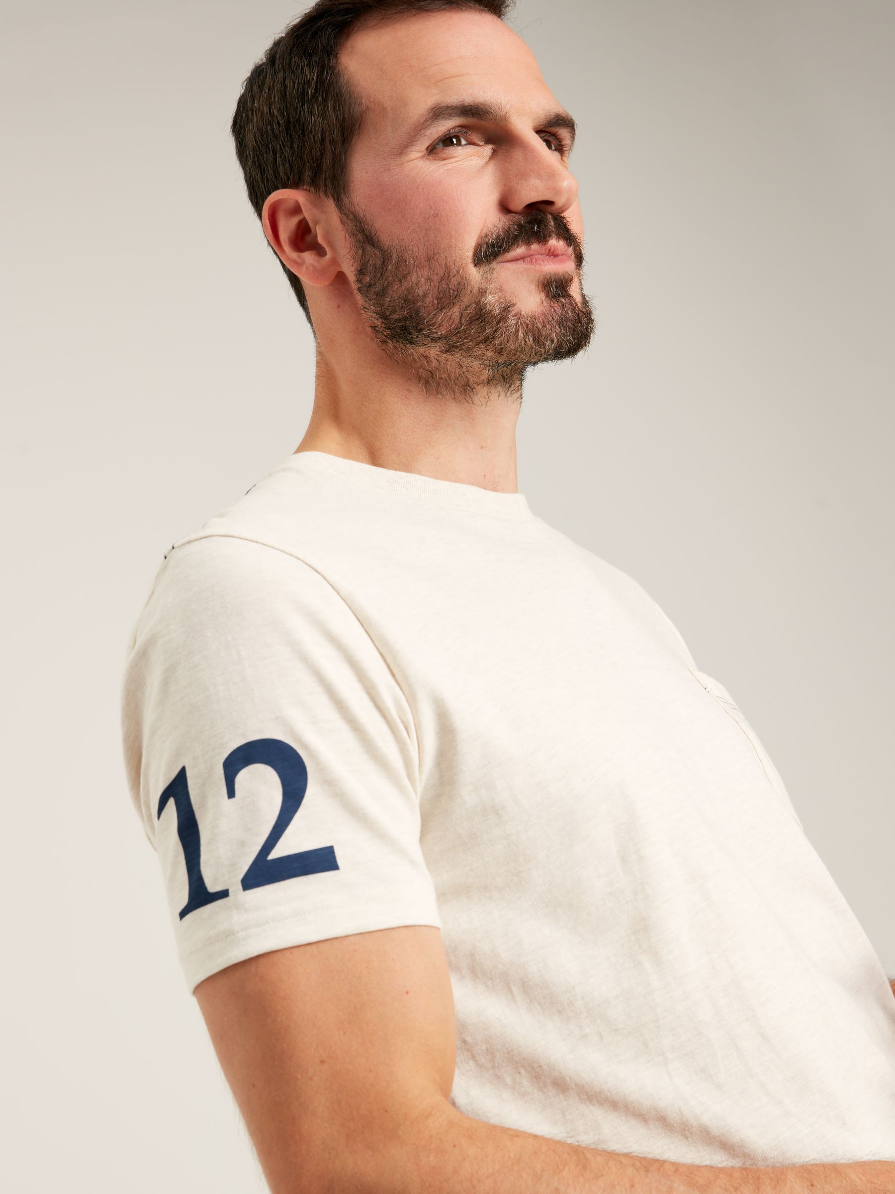 Flynn White Graphic Tee-Graphic Jersey T-Shirt - Image 4 of 6