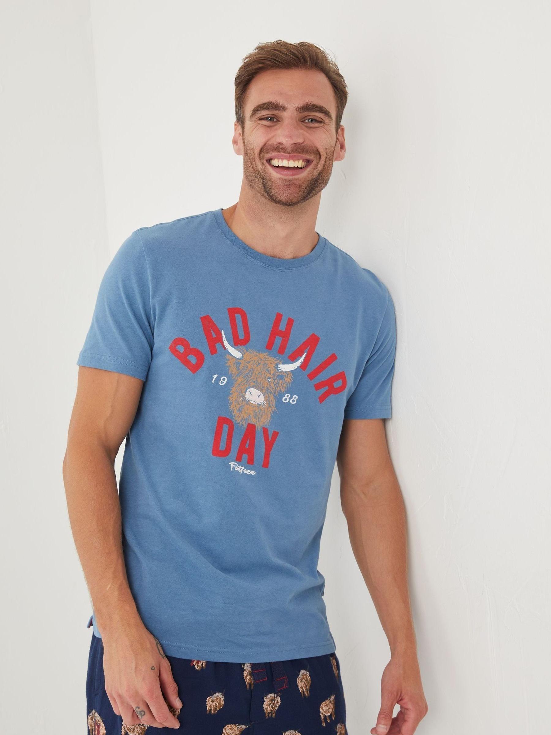 Blue Bad Hair Day T-Shirt - Image 1 of 4 Blue Bad Hair Day T-Shirt - Image 1 of 4