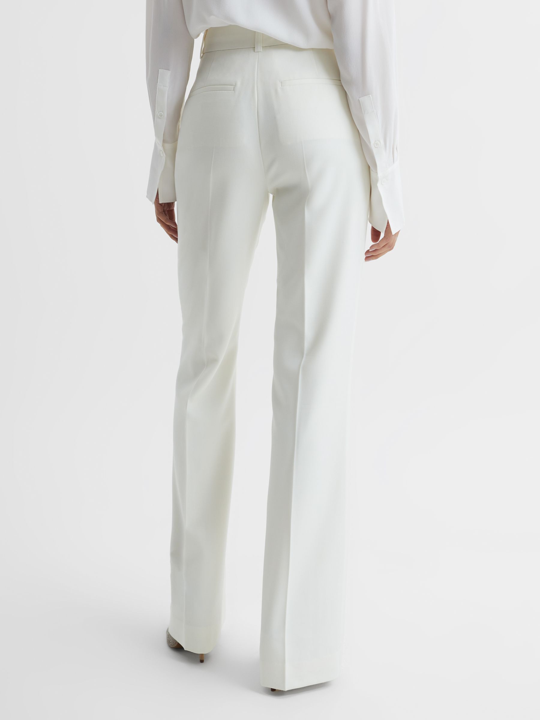 Petite Flared Tuxedo Trousers in White - Image 5 of 8
