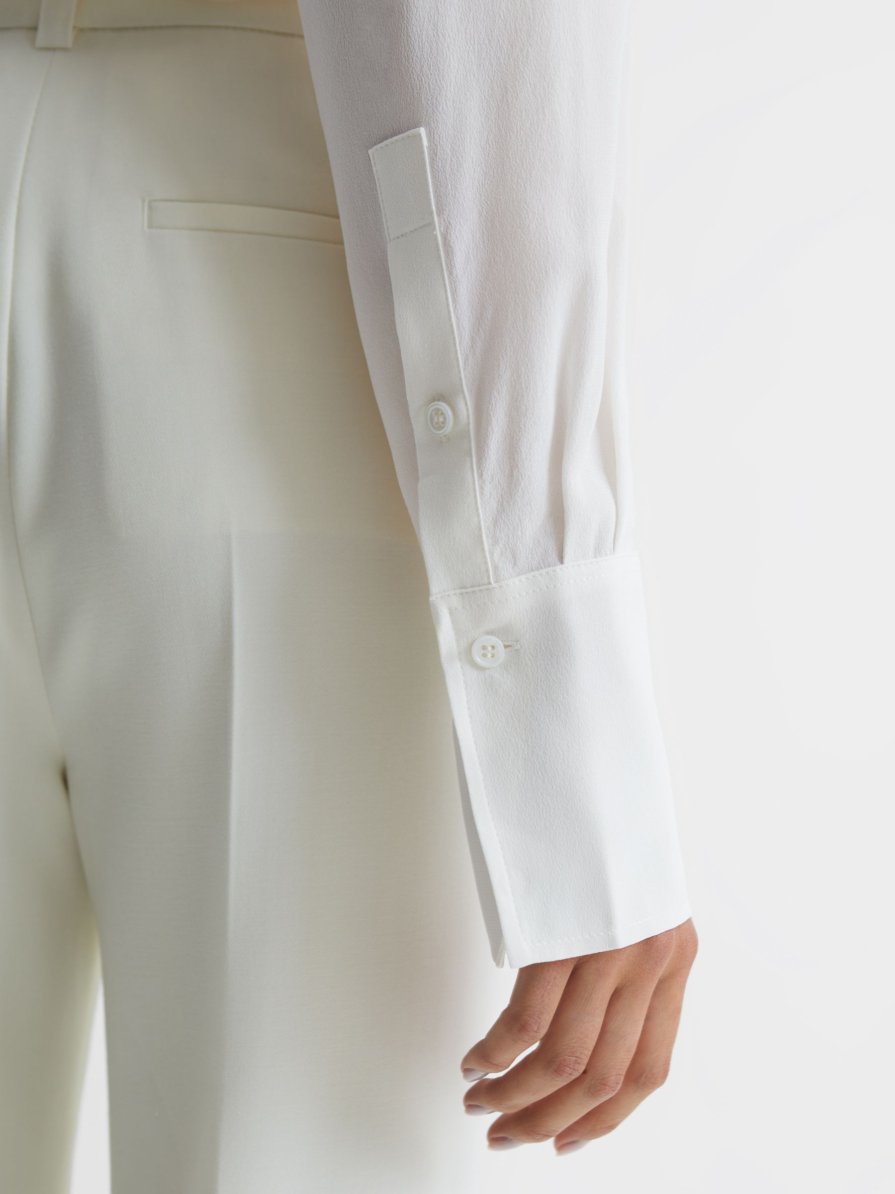 Petite Flared Tuxedo Trousers in White - Image 7 of 8