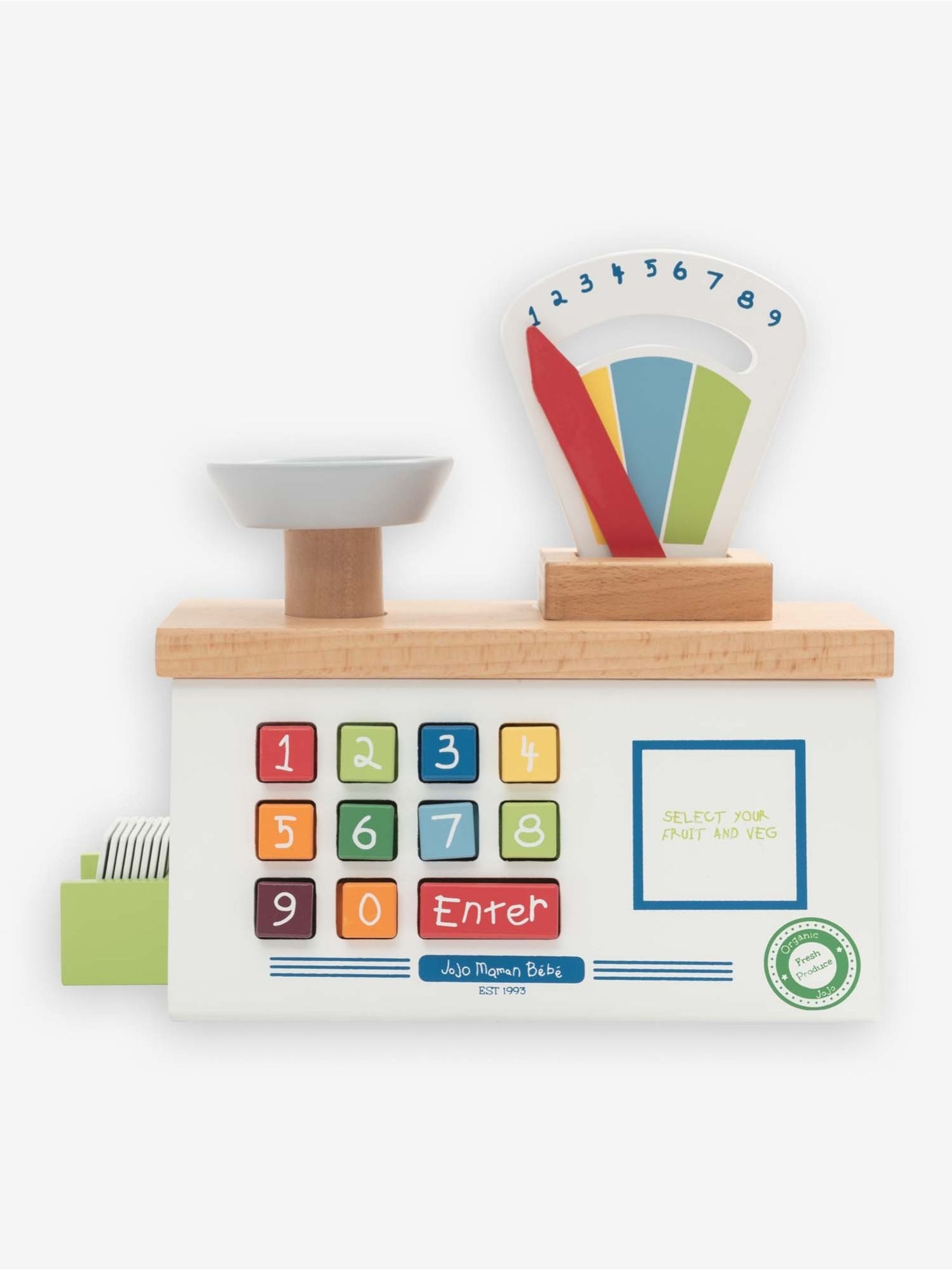 Wooden Weighing Scales in White - Image 1 of 6