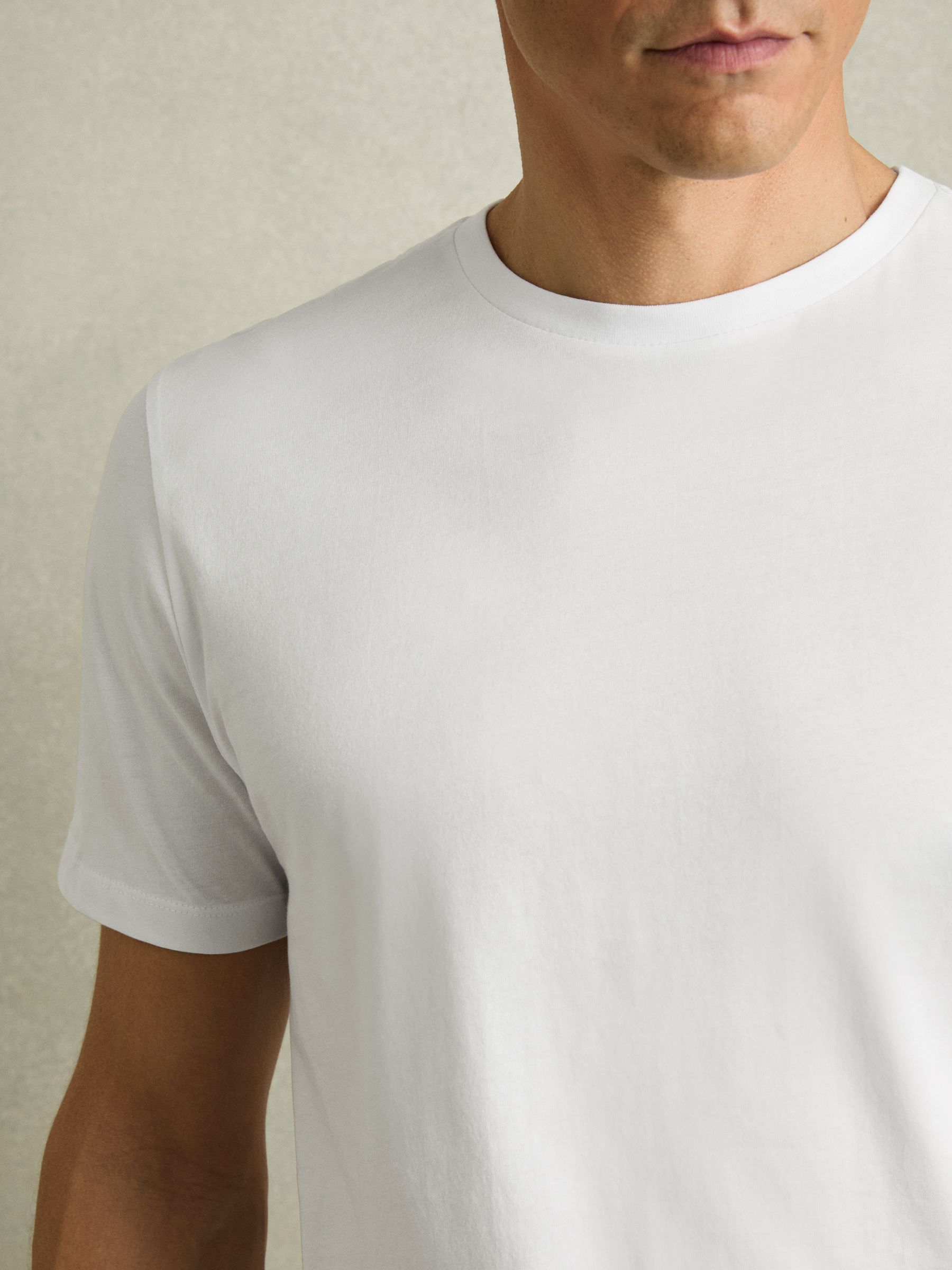 Crew Neck T-Shirt in White - Image 4 of 6