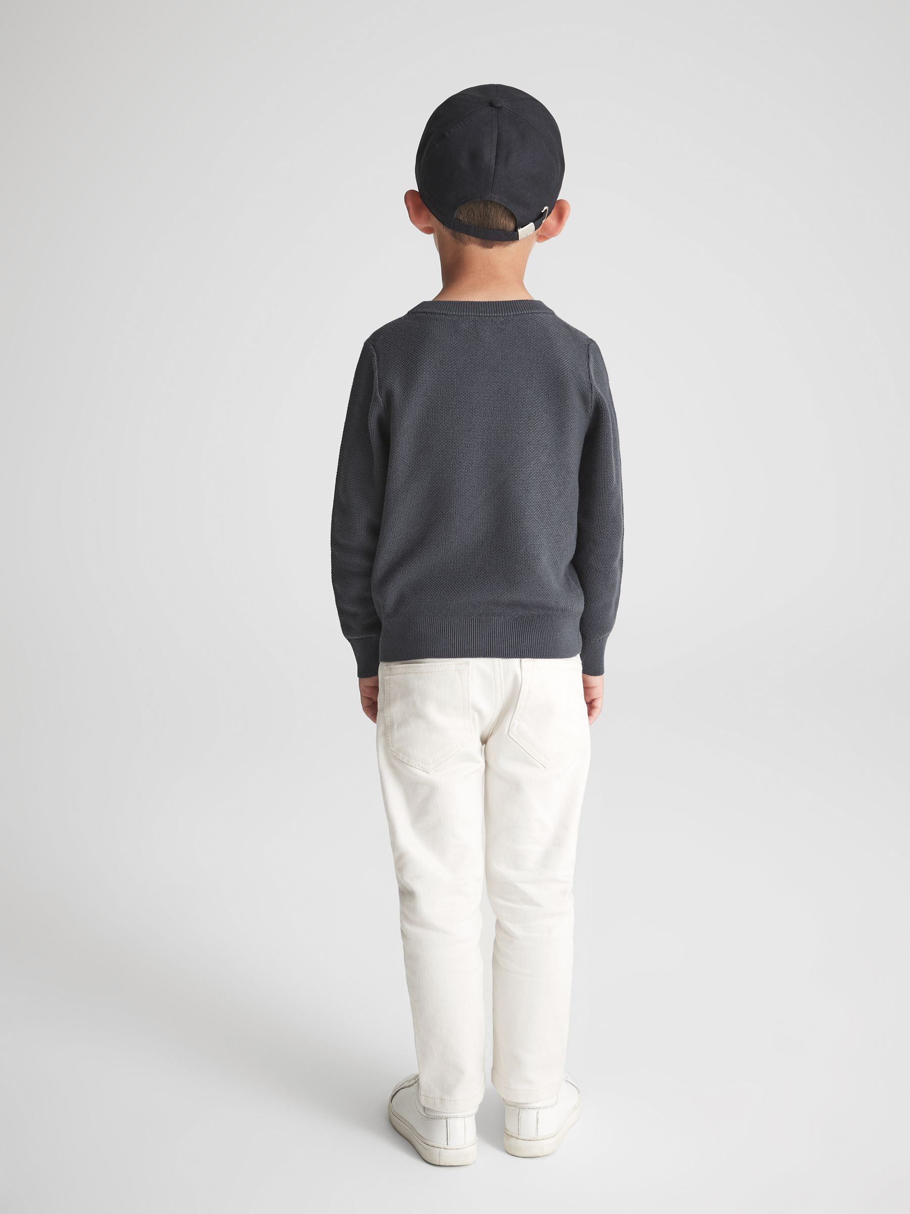 Junior Stitch Interest Crew Neck Jumper in Airforce Blue - Image 6 of 7