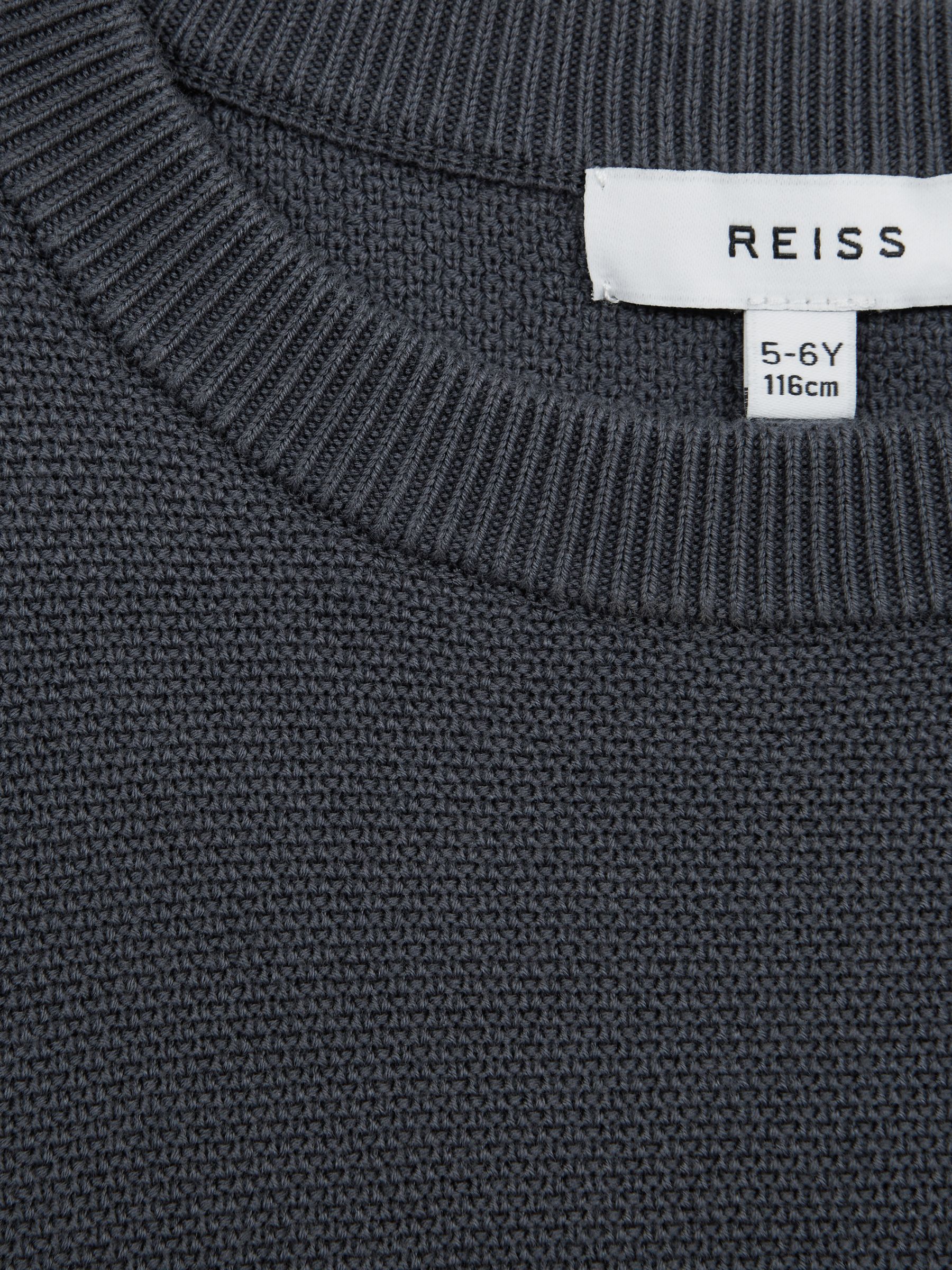 Junior Stitch Interest Crew Neck Jumper in Airforce Blue - Image 7 of 7