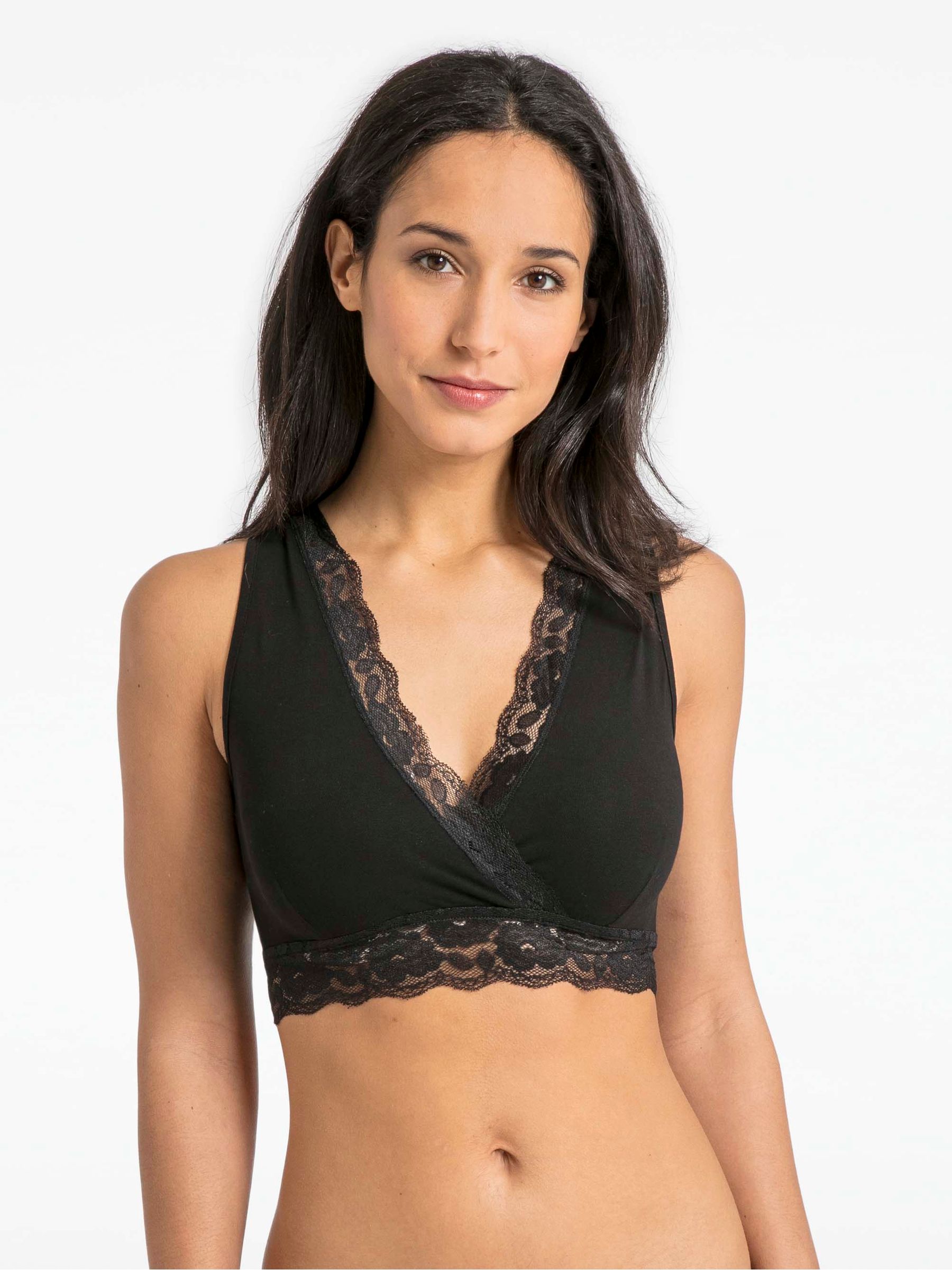 Black Lace Trim Maternity & Nursing Sleep Bras - Image 2 of 4