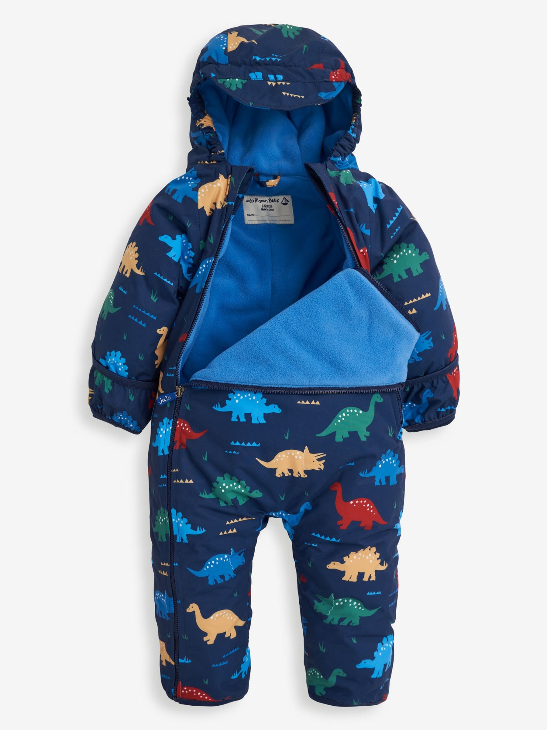 Navy Blue Dinosaur Waterproof Fleece Lined Puddle Suit - Image 18 of 26