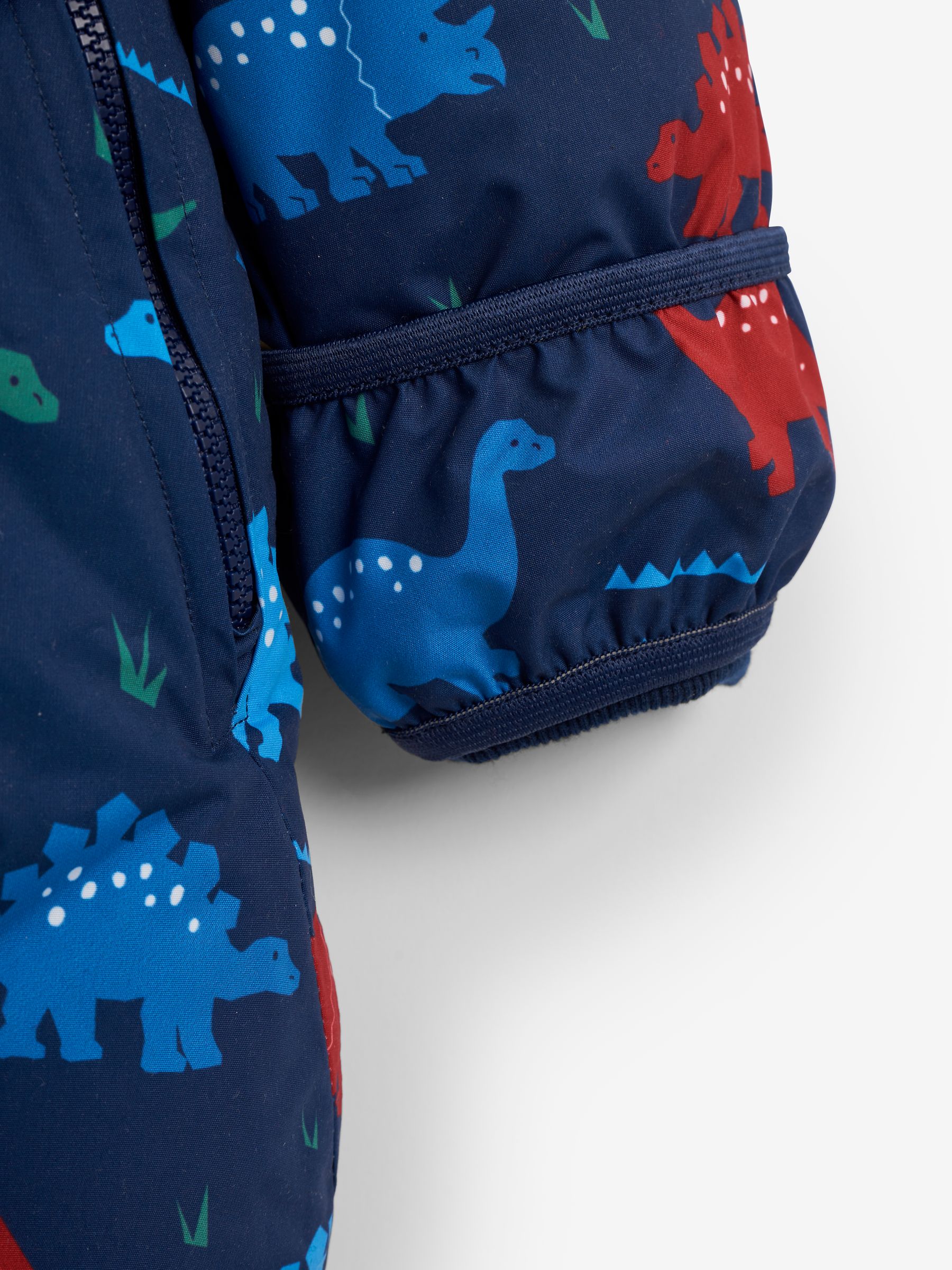 Navy Blue Dinosaur Waterproof Fleece Lined Puddle Suit - Image 24 of 26