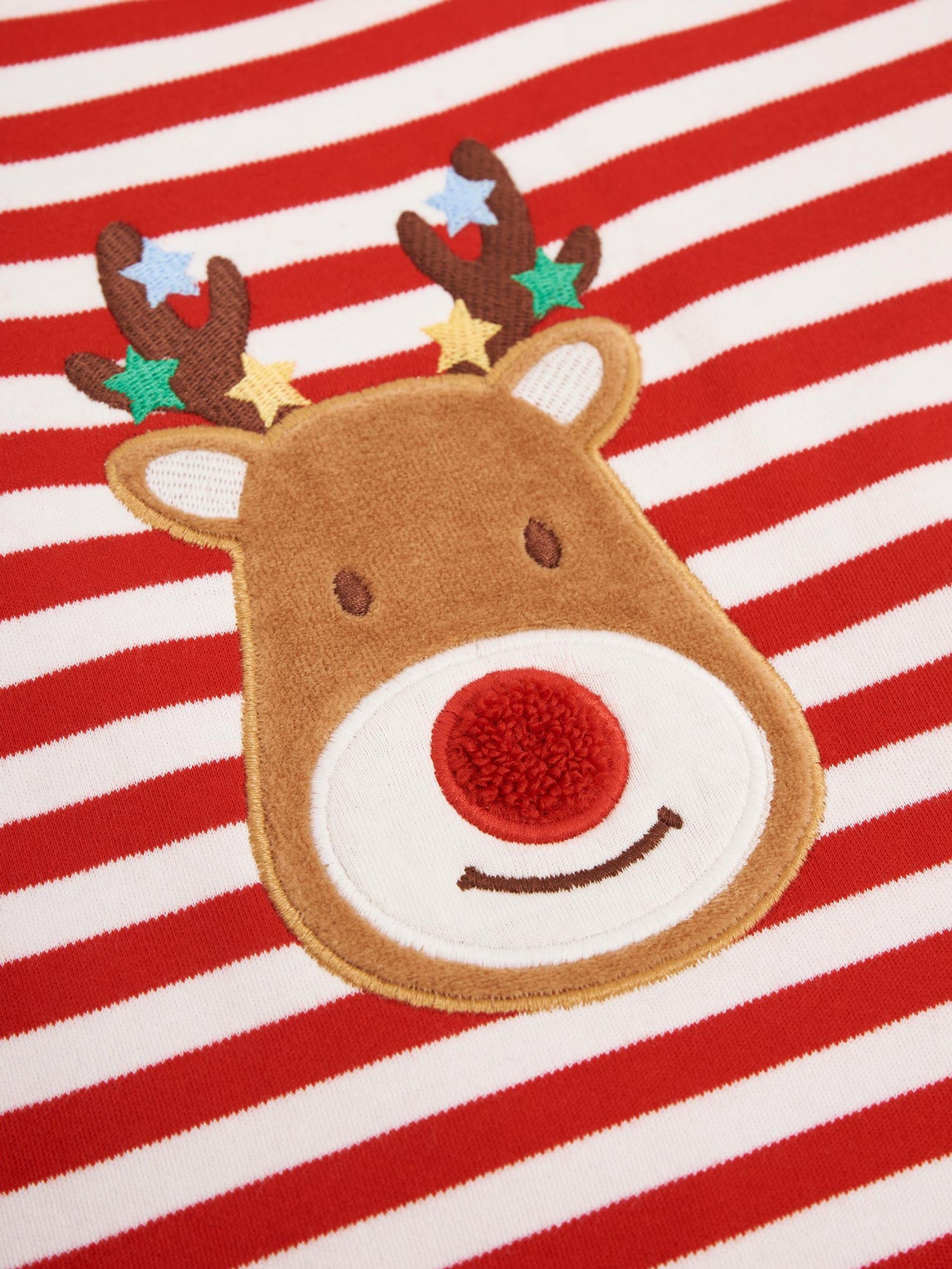 Reindeer Stripe Jersey Pyjamas in Red - Image 8 of 8