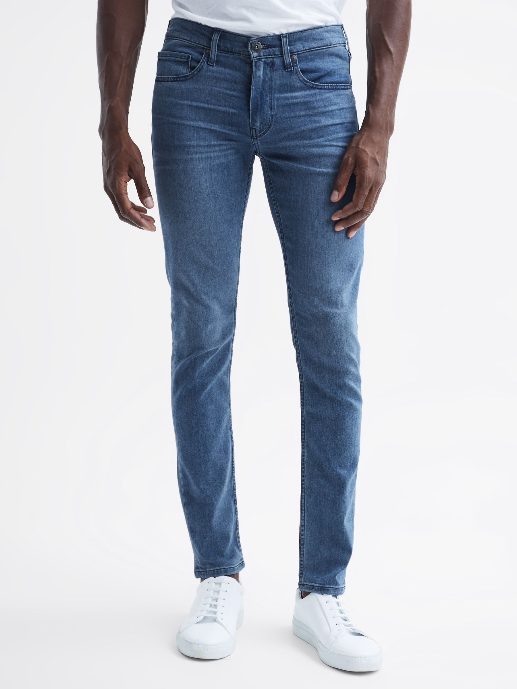 Paige High Stretch Super Skinny Jeans in Richard - Image 1 of 6