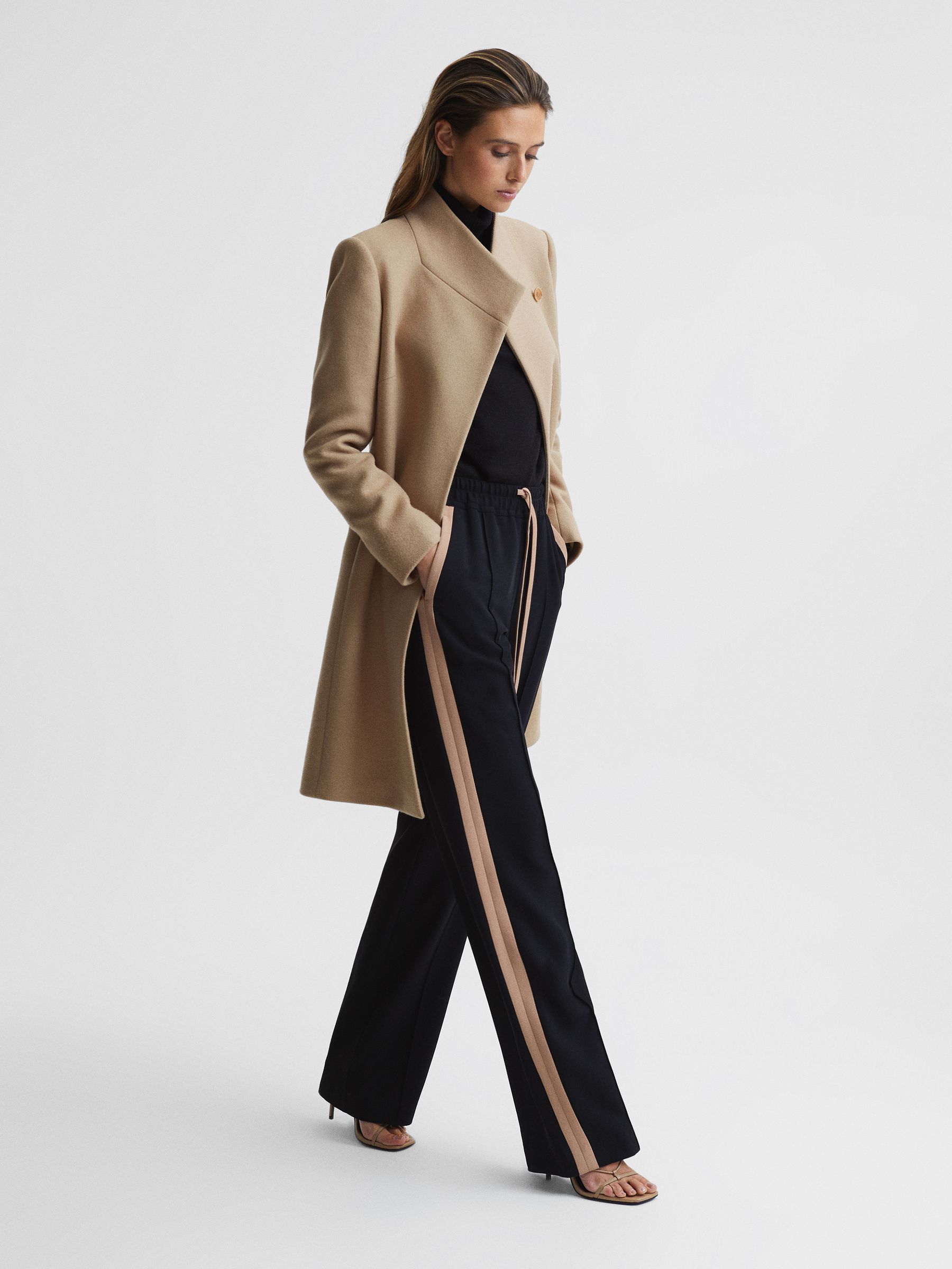 Petite Wool Blend Mid-Length Coat in Camel - Image 10 of 11