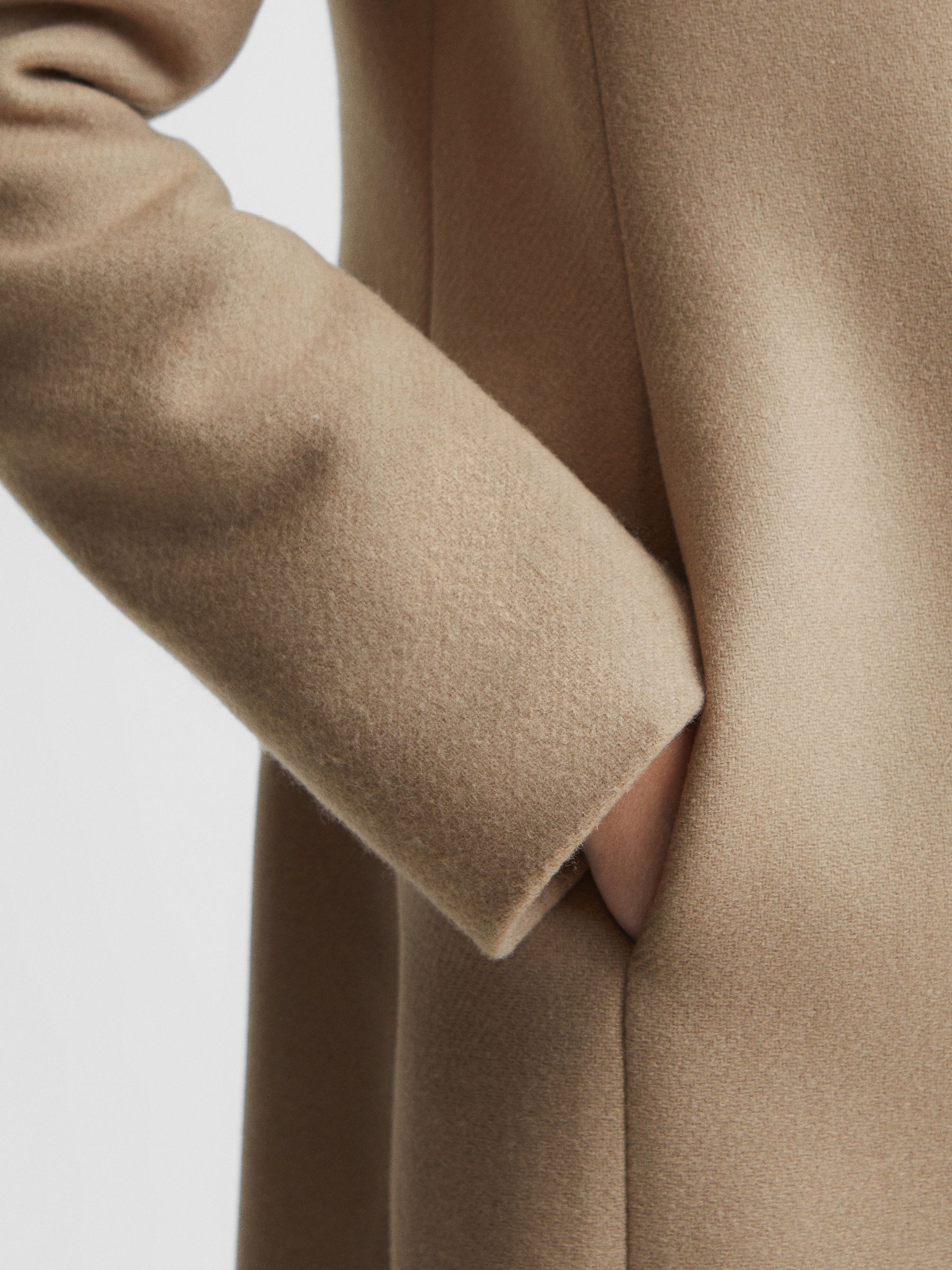 Petite Wool Blend Mid-Length Coat in Camel - Image 6 of 11