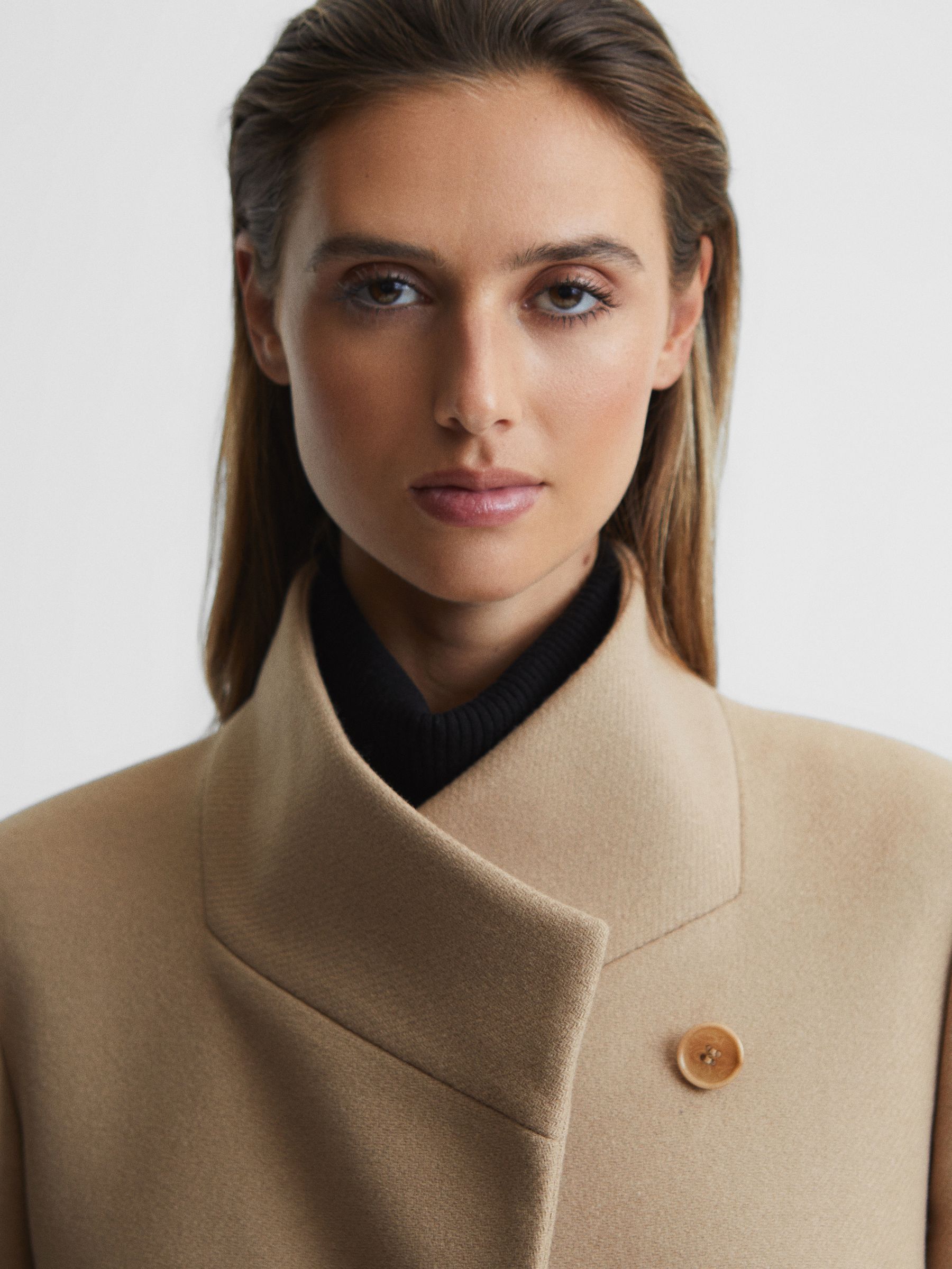 Petite Wool Blend Mid-Length Coat in Camel - Image 7 of 11