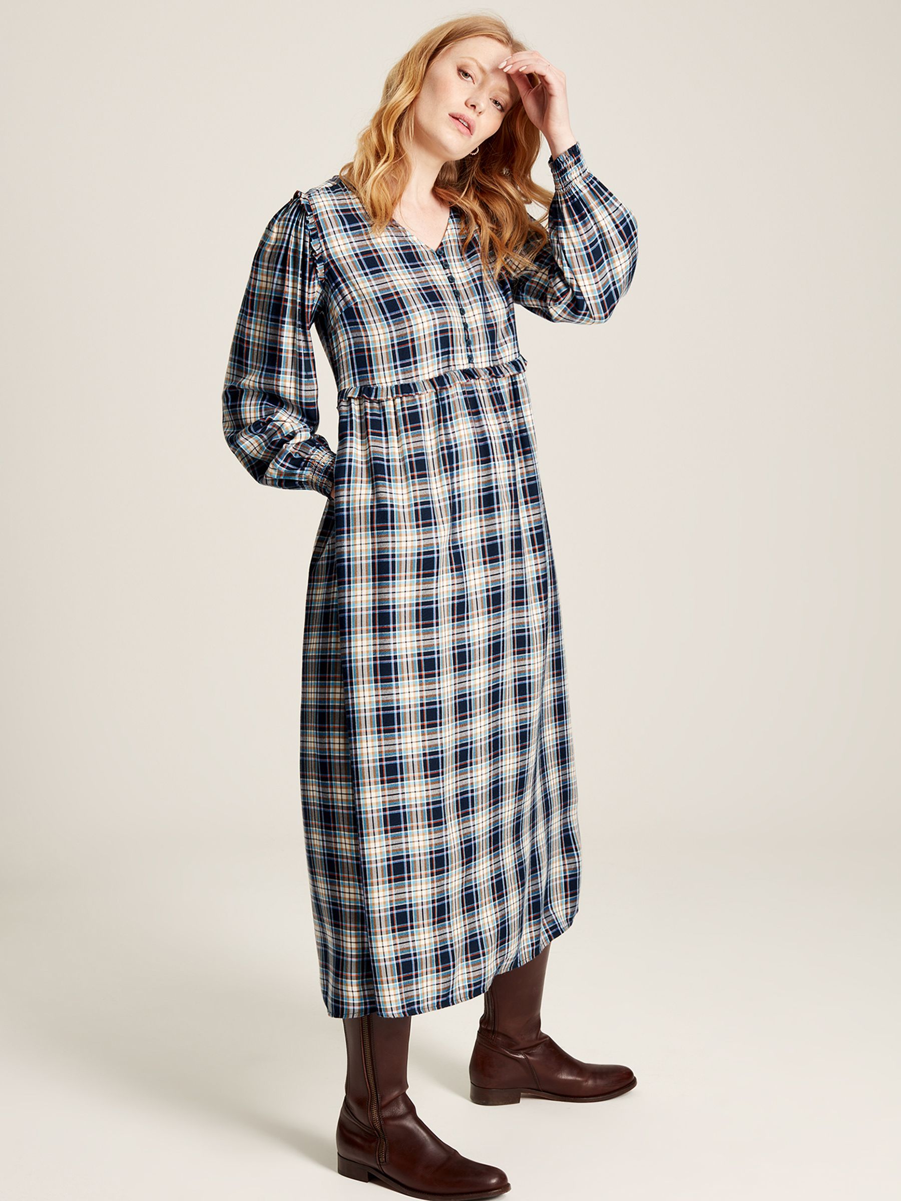 Camilla Blue Button Front Tiered Dress - Image 1 of 6