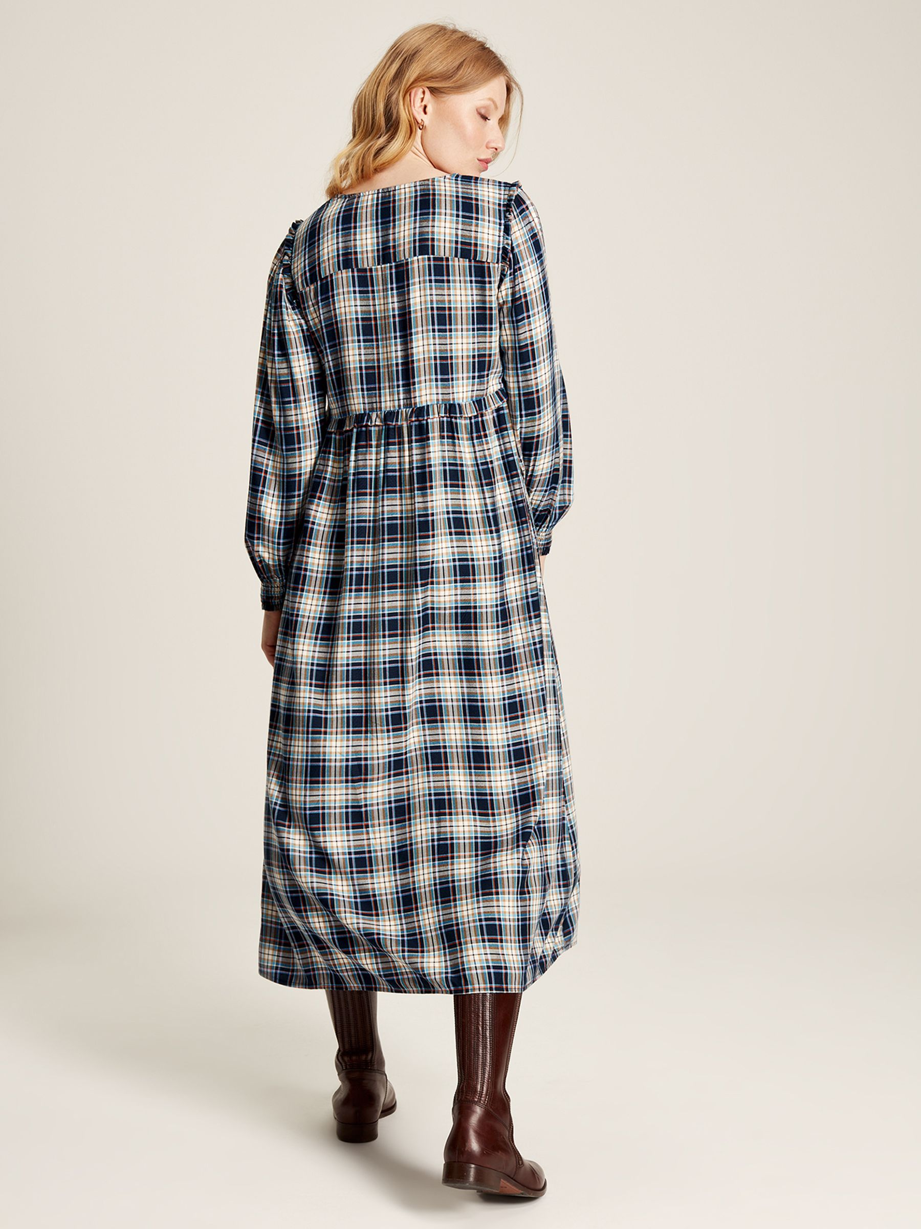 Camilla Blue Button Front Tiered Dress - Image 2 of 6
