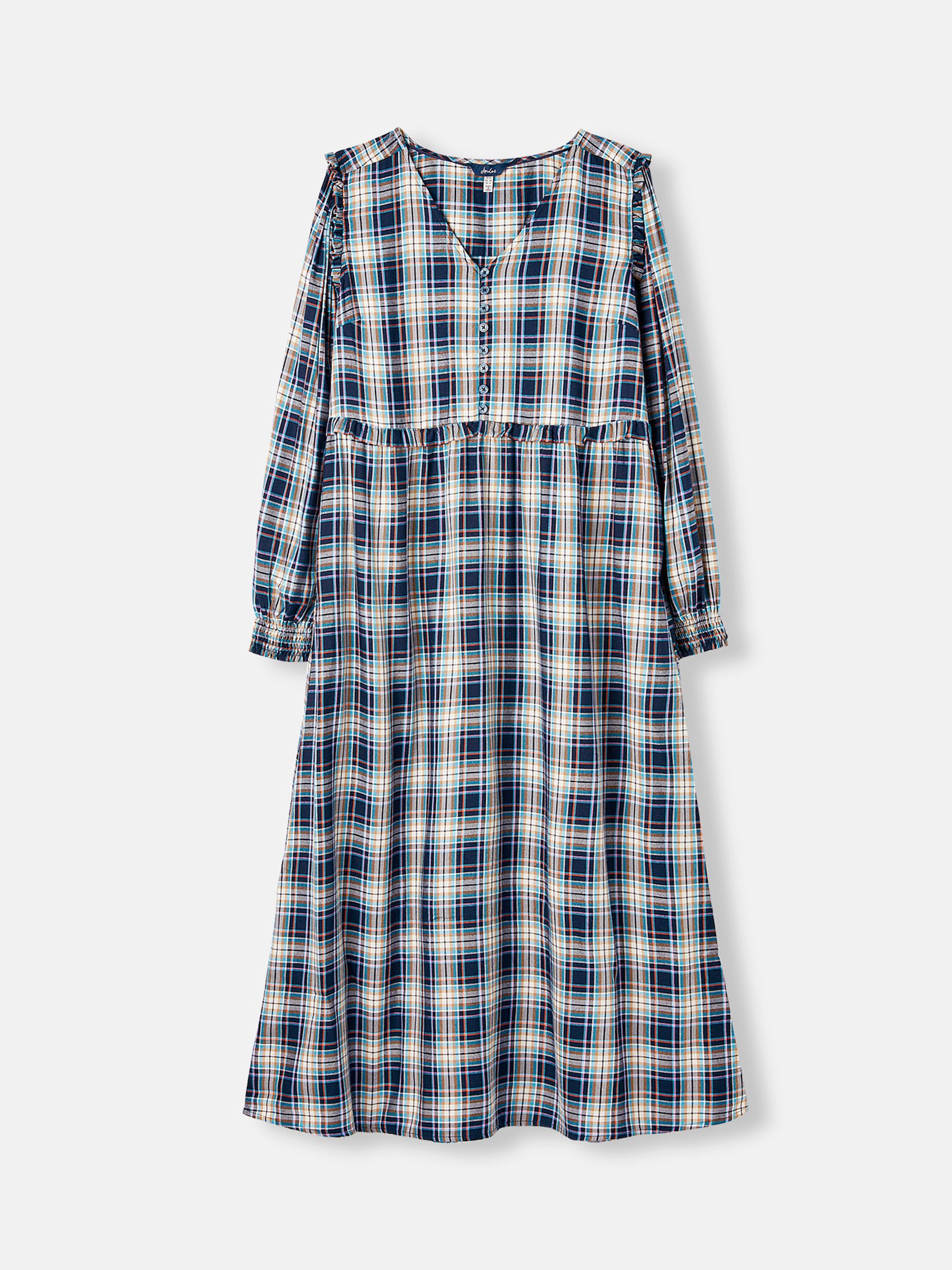 Camilla Blue Button Front Tiered Dress - Image 6 of 6