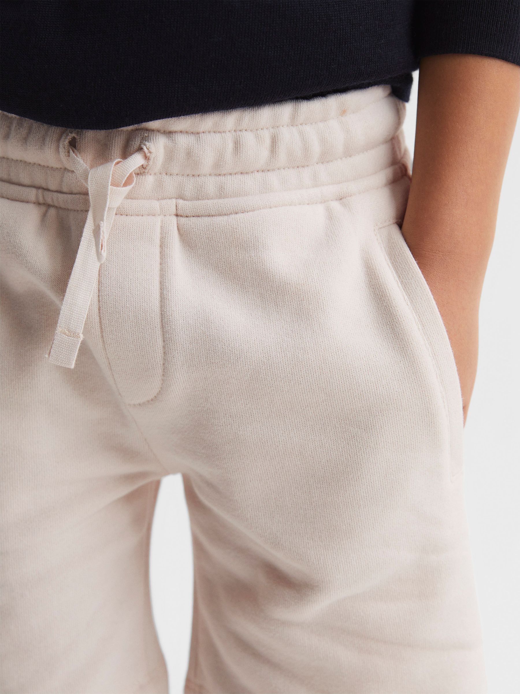 Drawstring Jersey Shorts in Cream - Image 3 of 6