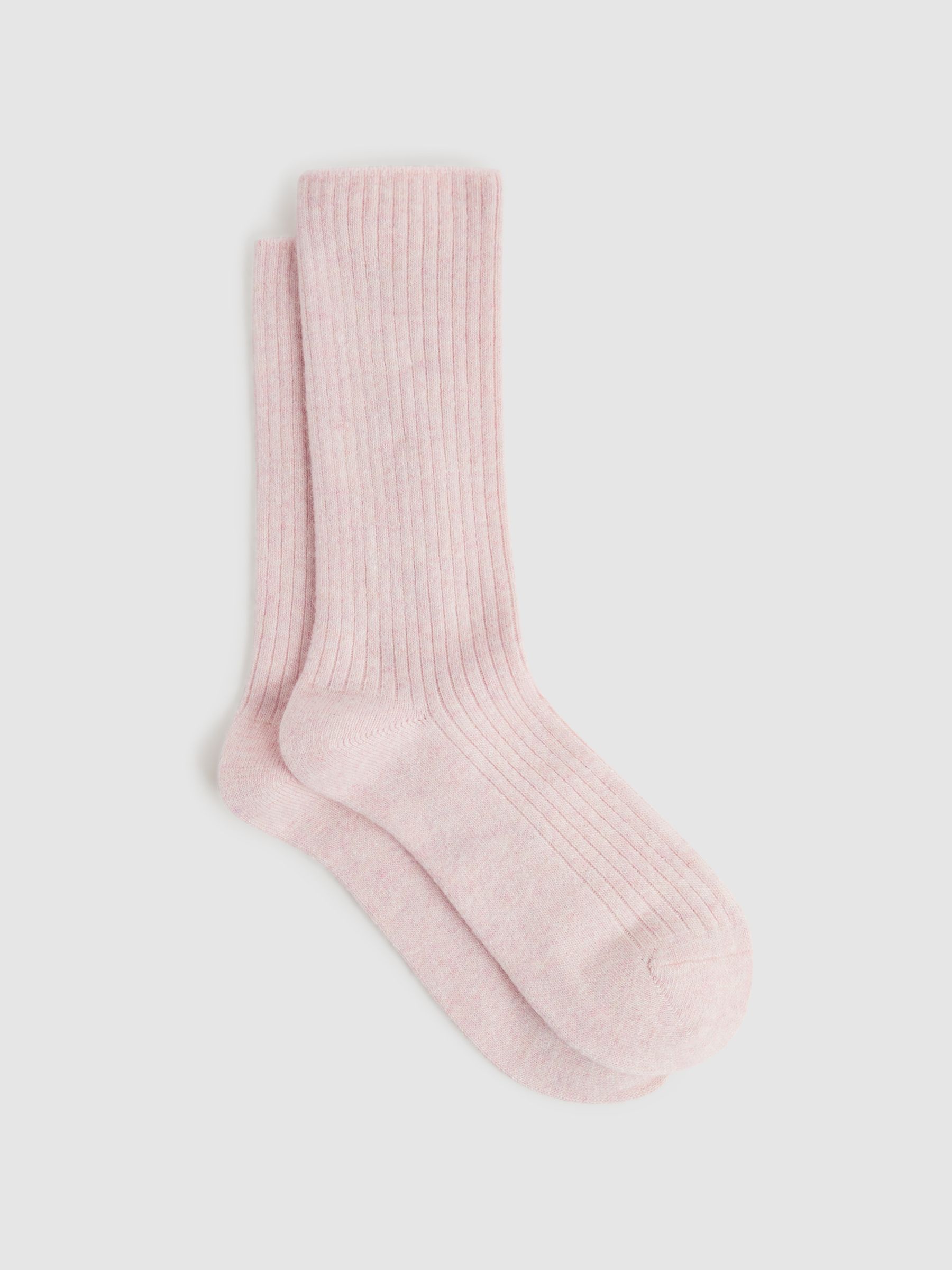 Ribbed Wool Blend Socks in Blush - Image 1 of 3
