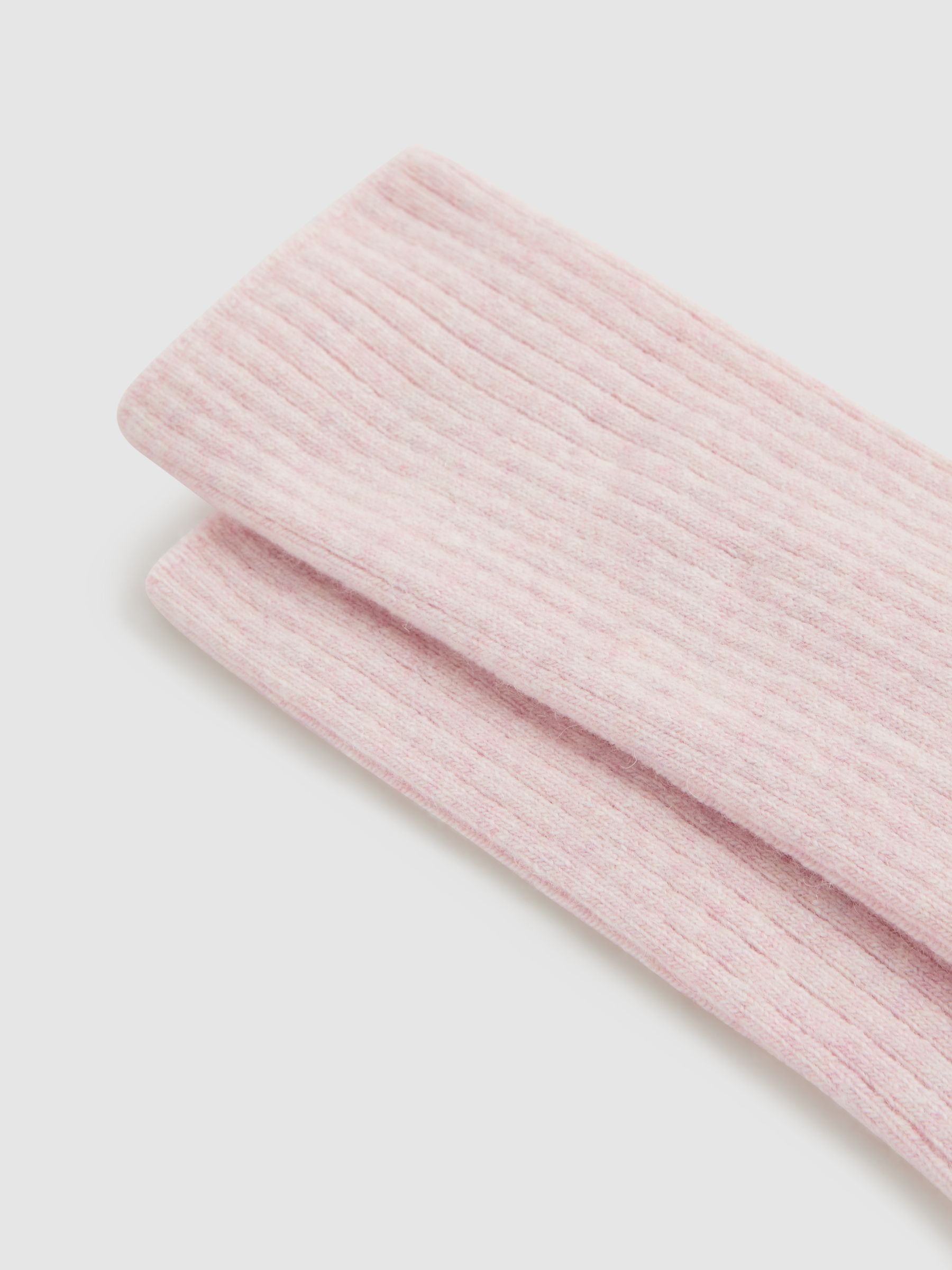 Ribbed Wool Blend Socks in Blush - Image 2 of 3
