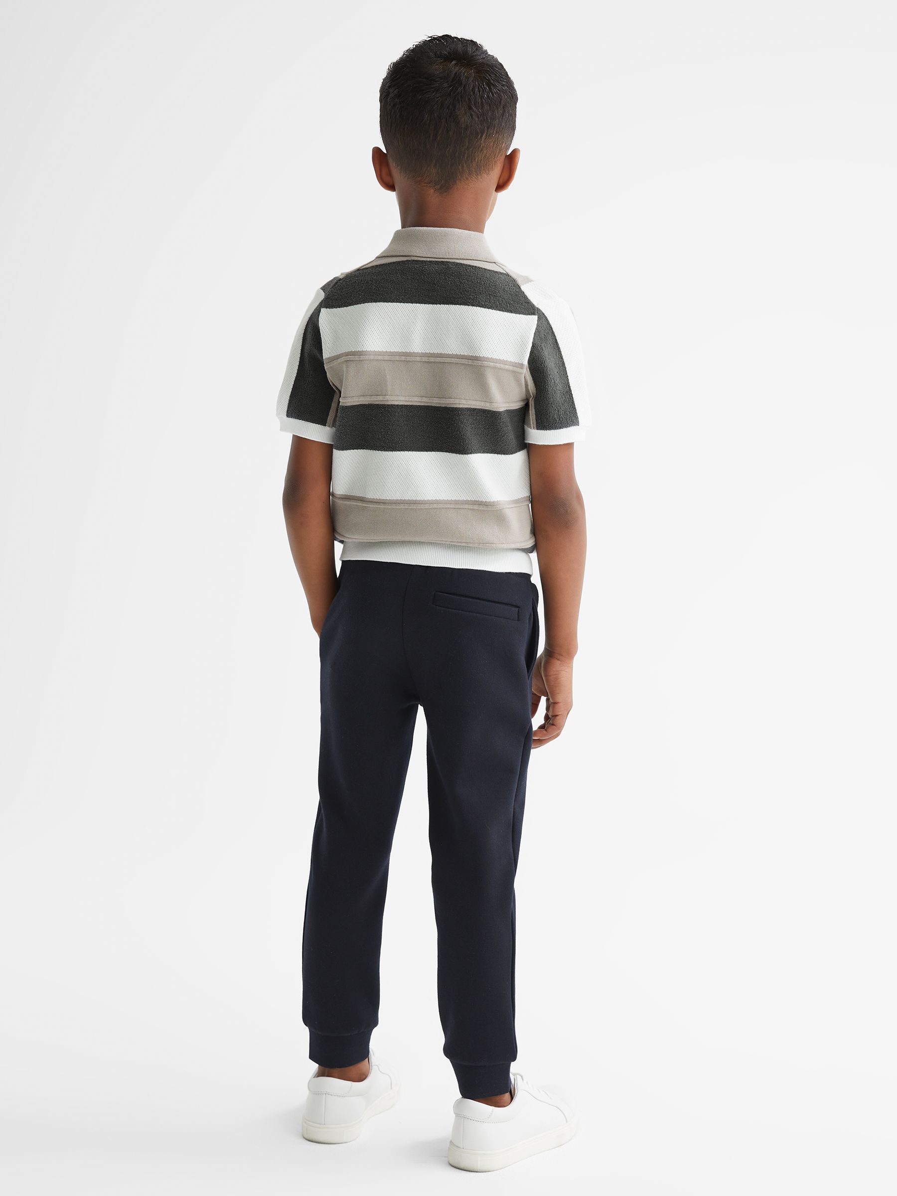 Junior Half Zip Colourblock Polo T-Shirt in Grey - Image 5 of 7