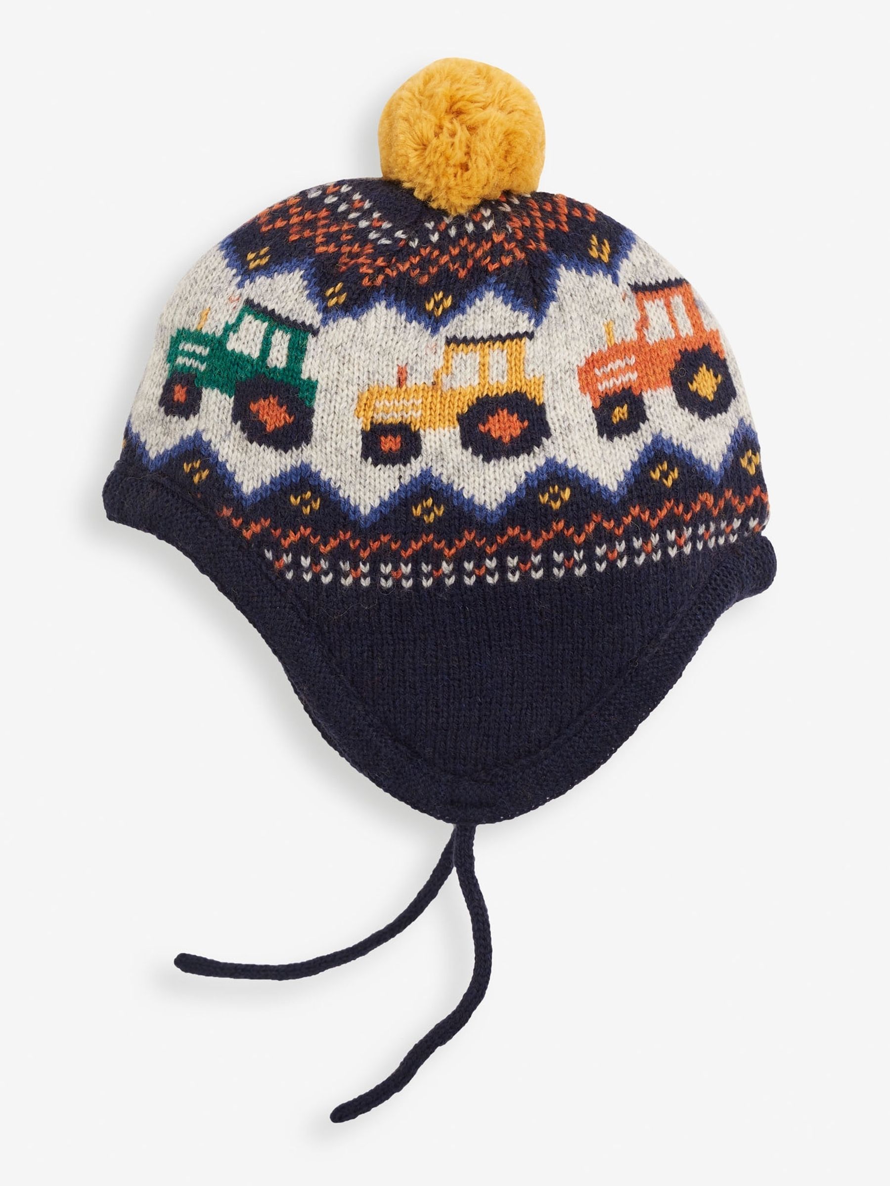 Navy Blue Fairisle Pattern Bobble Hat - Image 1 of 3