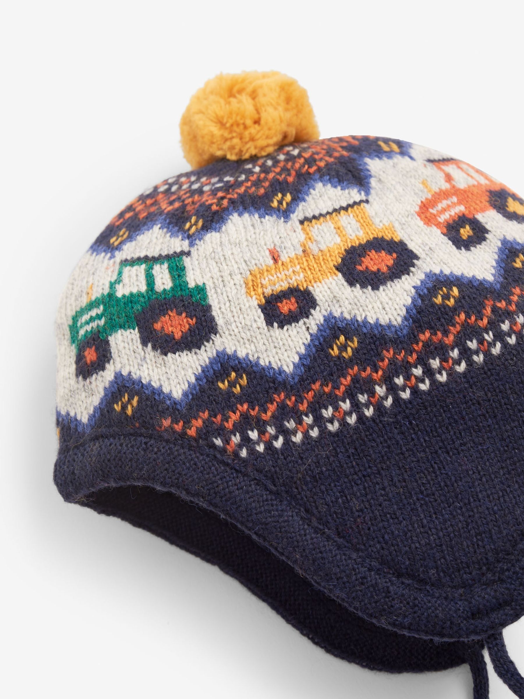 Navy Blue Fairisle Pattern Bobble Hat - Image 2 of 3