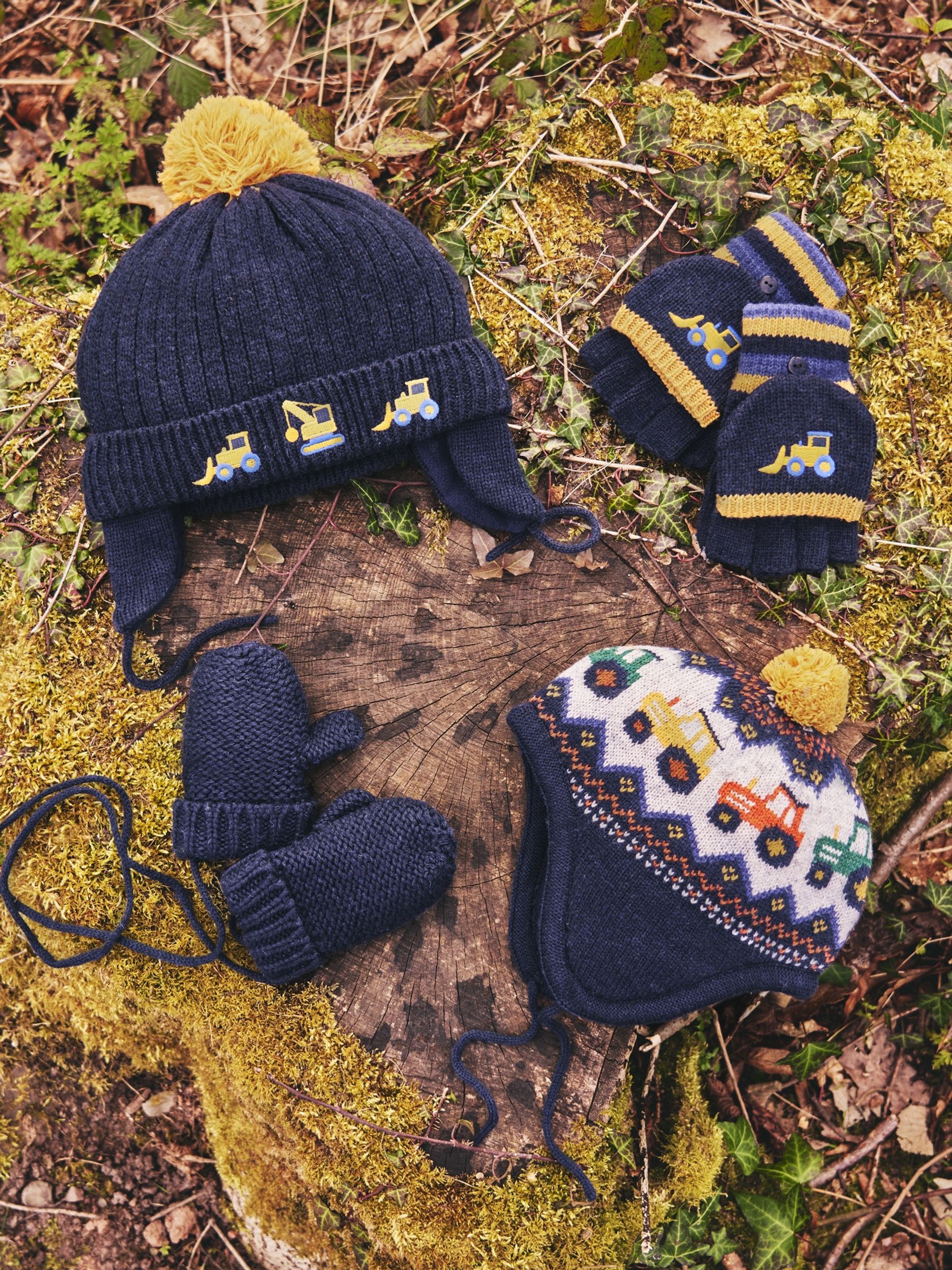 Navy Blue Fairisle Pattern Bobble Hat - Image 3 of 3