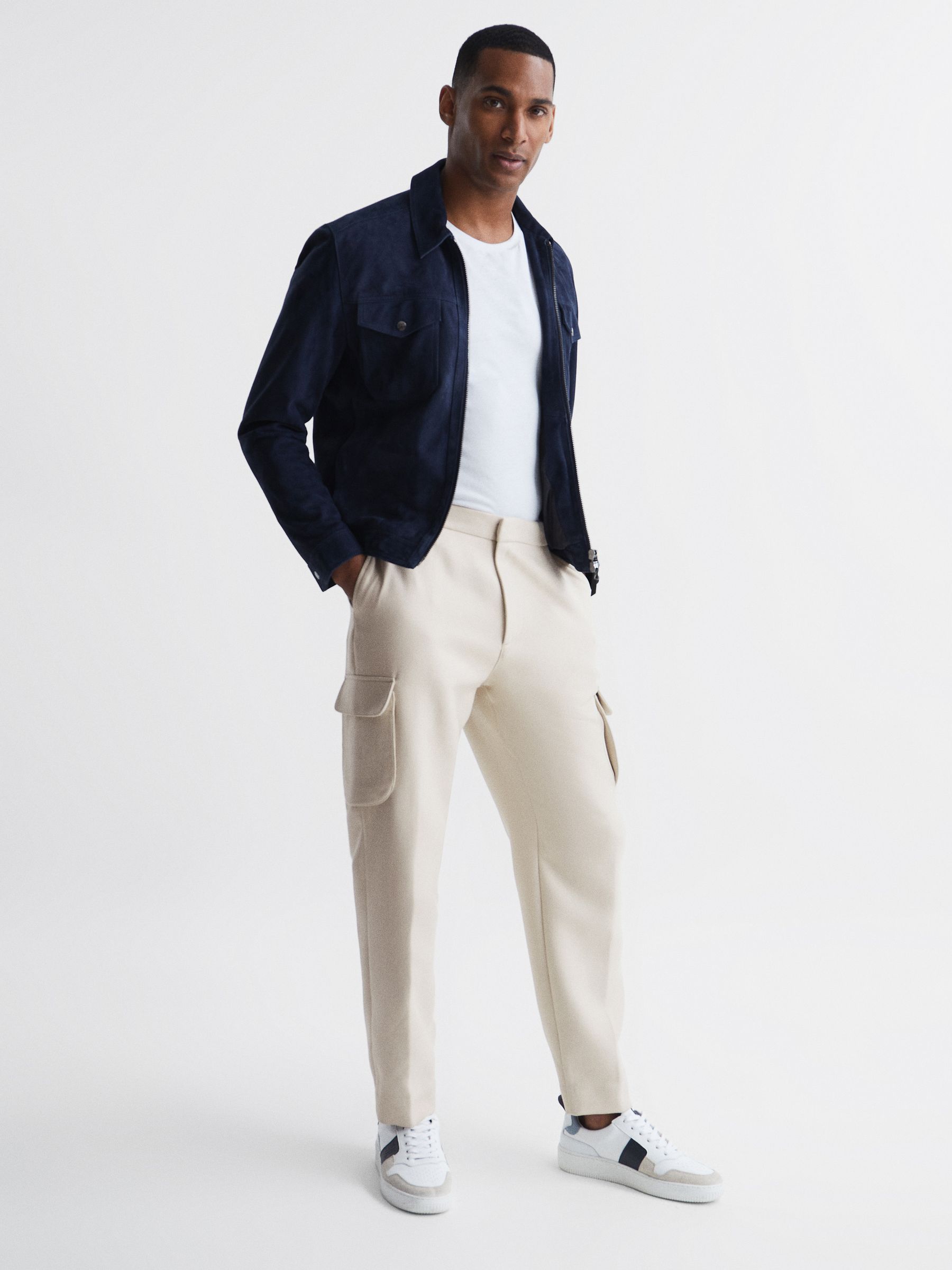 Twill Cargo Trousers in Ivory - Image 3 of 7