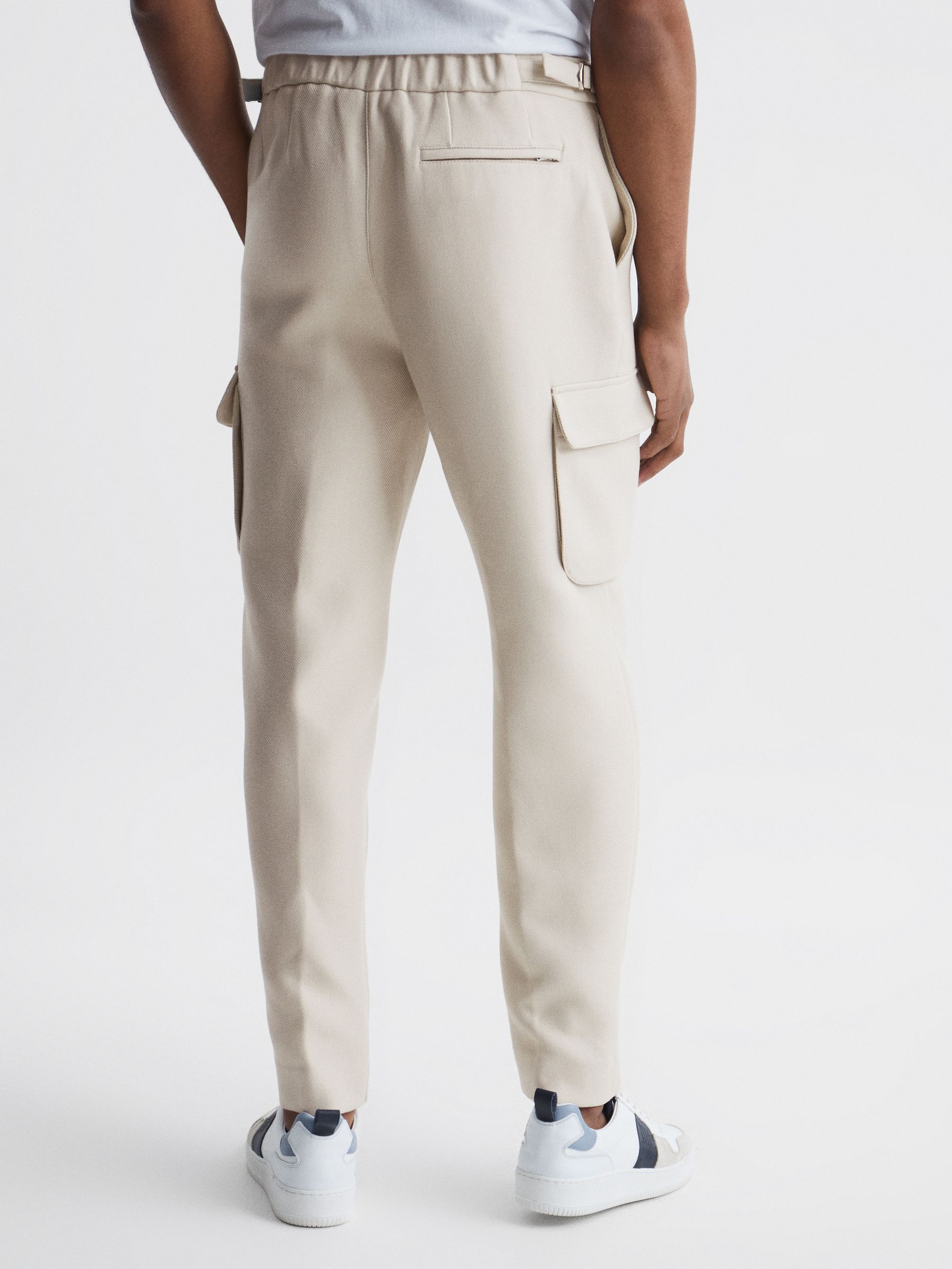 Twill Cargo Trousers in Ivory - Image 5 of 7