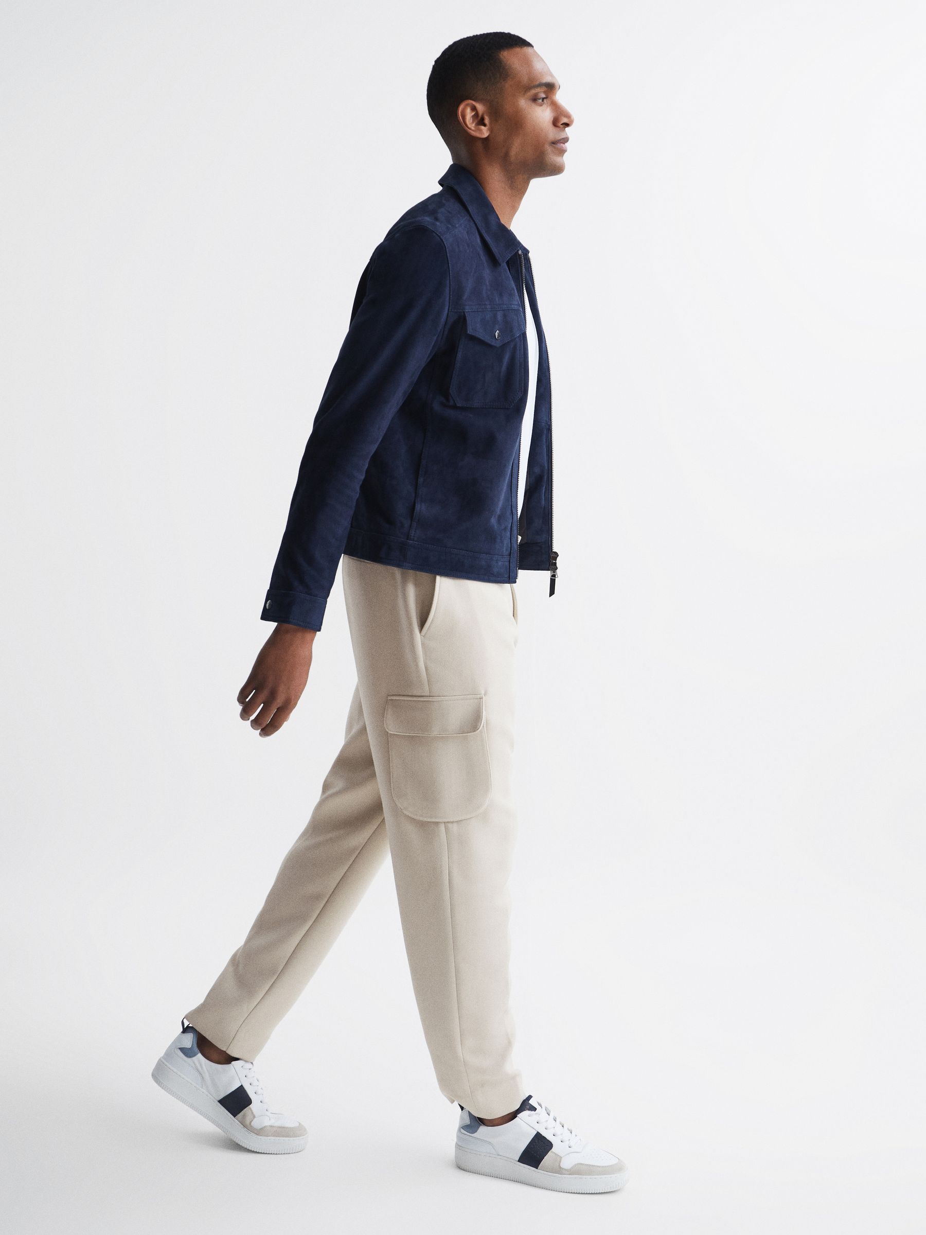Twill Cargo Trousers in Ivory - Image 6 of 7